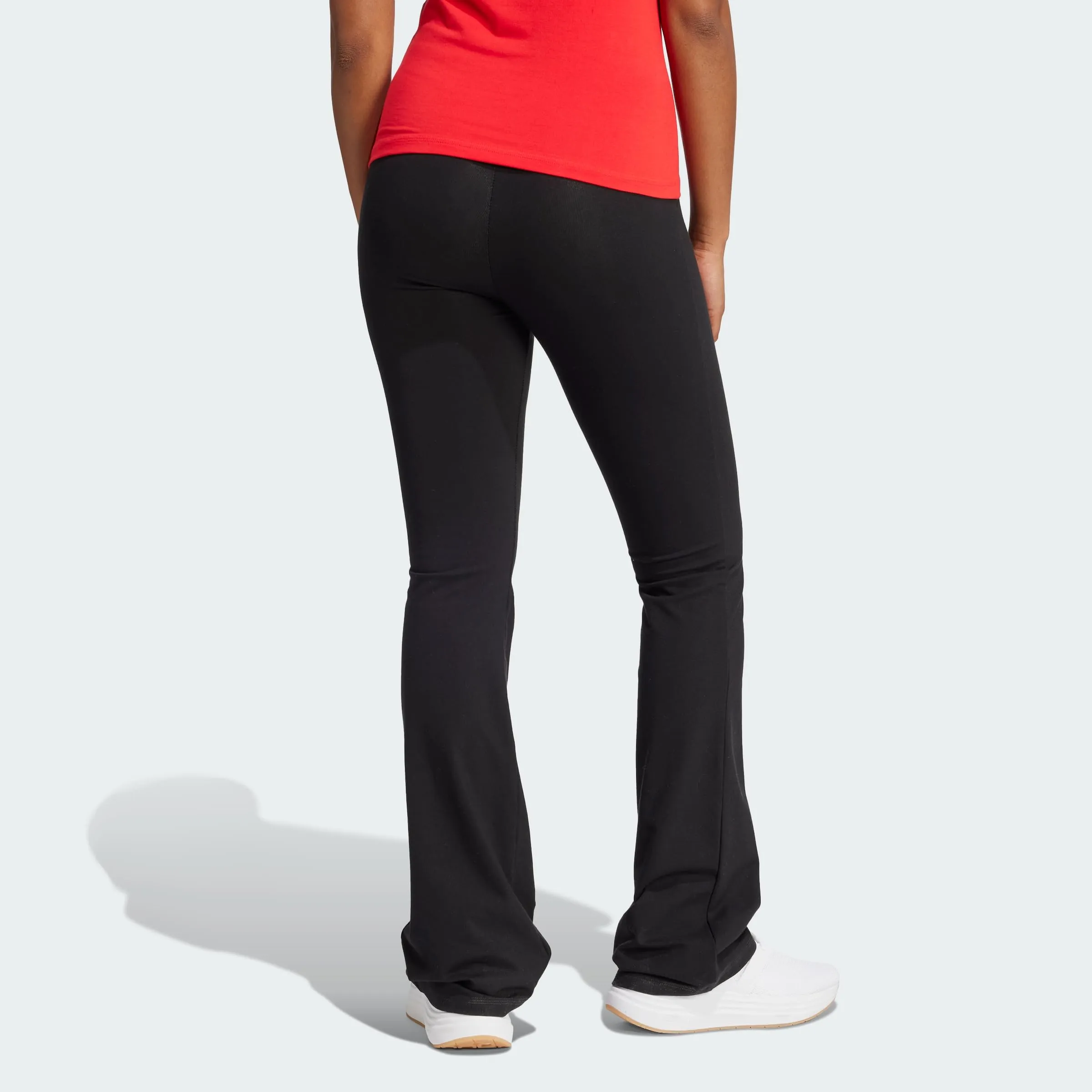 adidas Donna Essentials Small Logo Flared Leggings Tights, Black/White, S - immagine 4