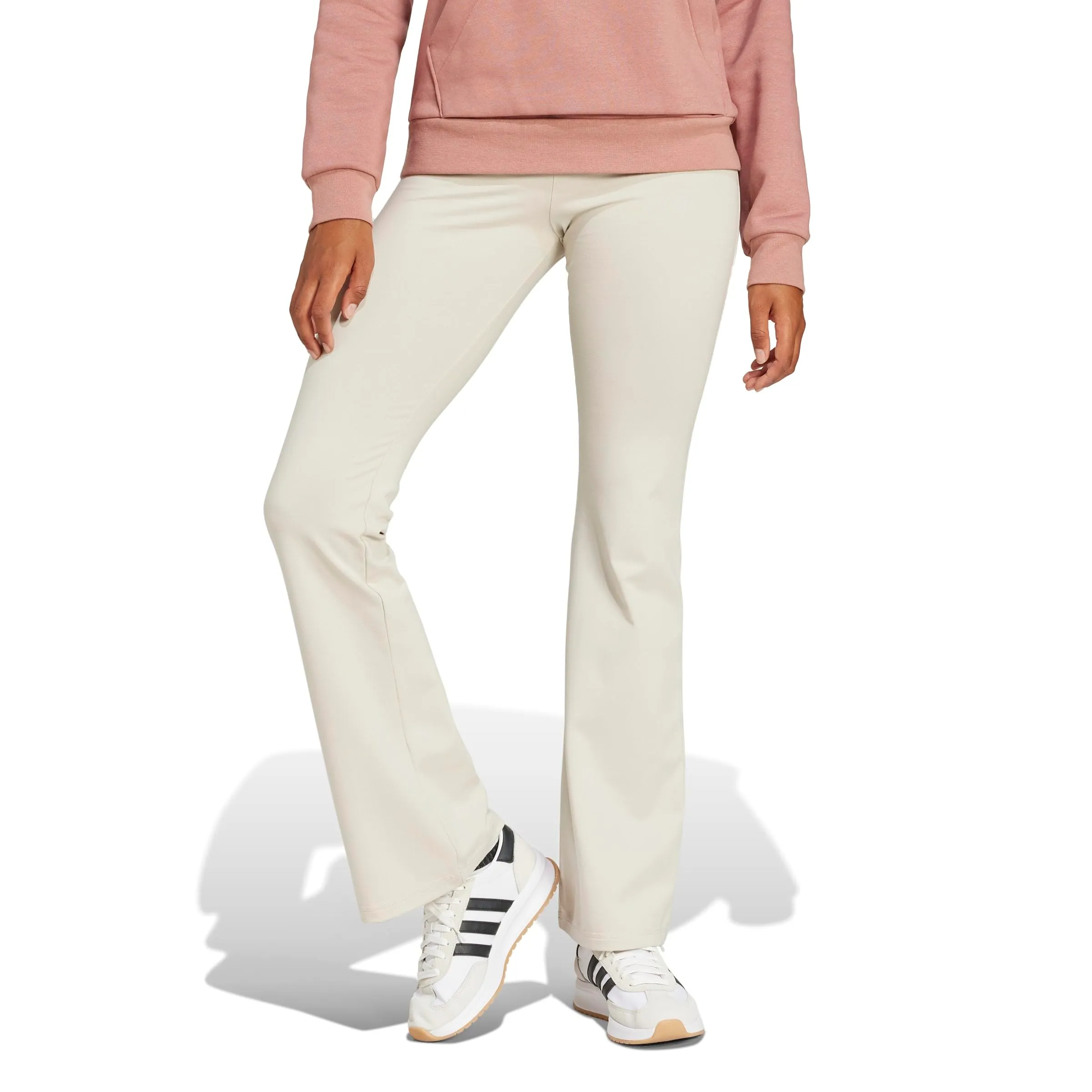 adidas Essentials Small Logo Flared Leggings Tights, Wonder Alumina/White, L - immagine 3