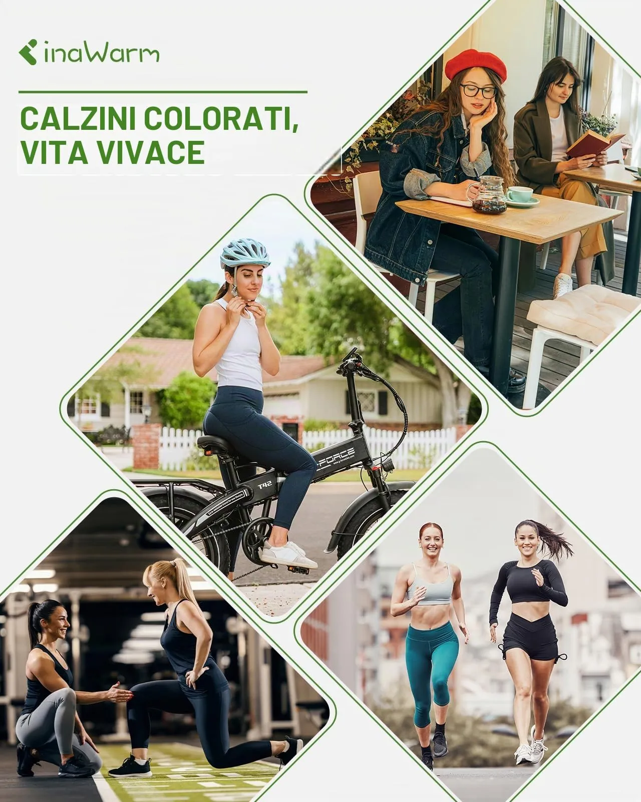 inaWarm Calzini da Ginnastica in Bambù per Donna, 6 Paia, Multicolore, S - immagine 8