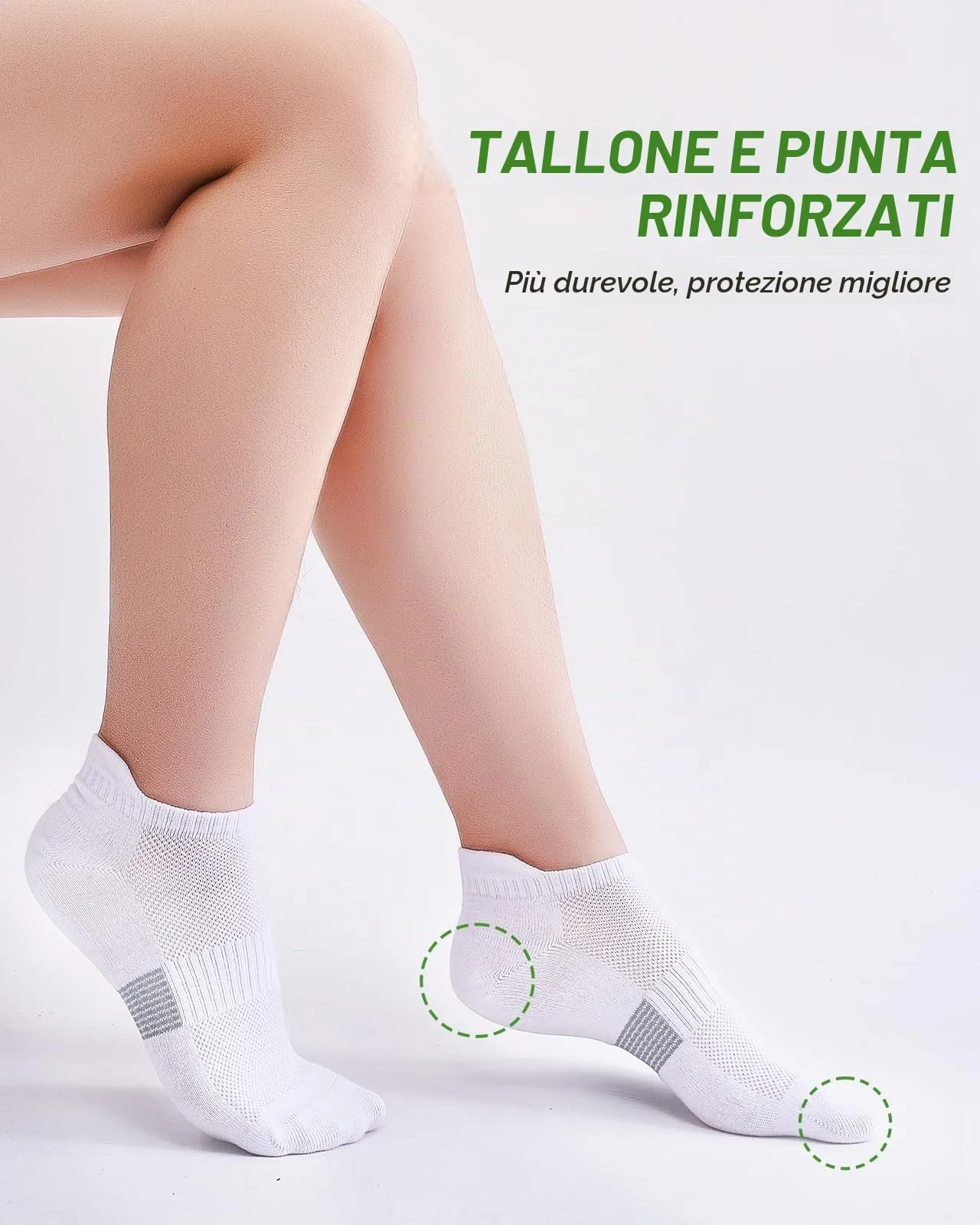 inaWarm Calzini da Ginnastica in Bambù per Donna, 6 Paia, Nero e Bianco, L - immagine 6