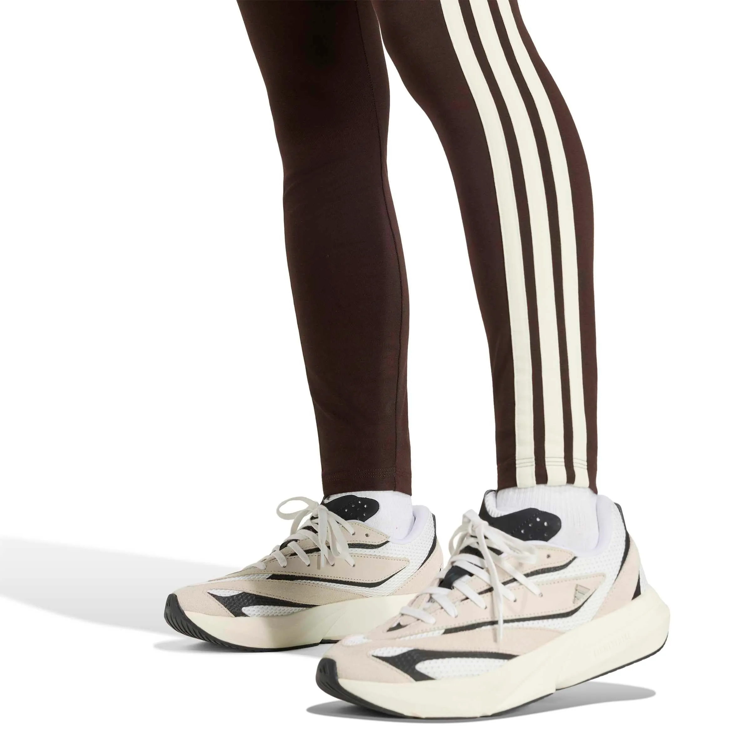 adidas Women's Essentials 3-Stripes Cotton Leggings - Aurora Coffee/Ivory - XS - immagine 5