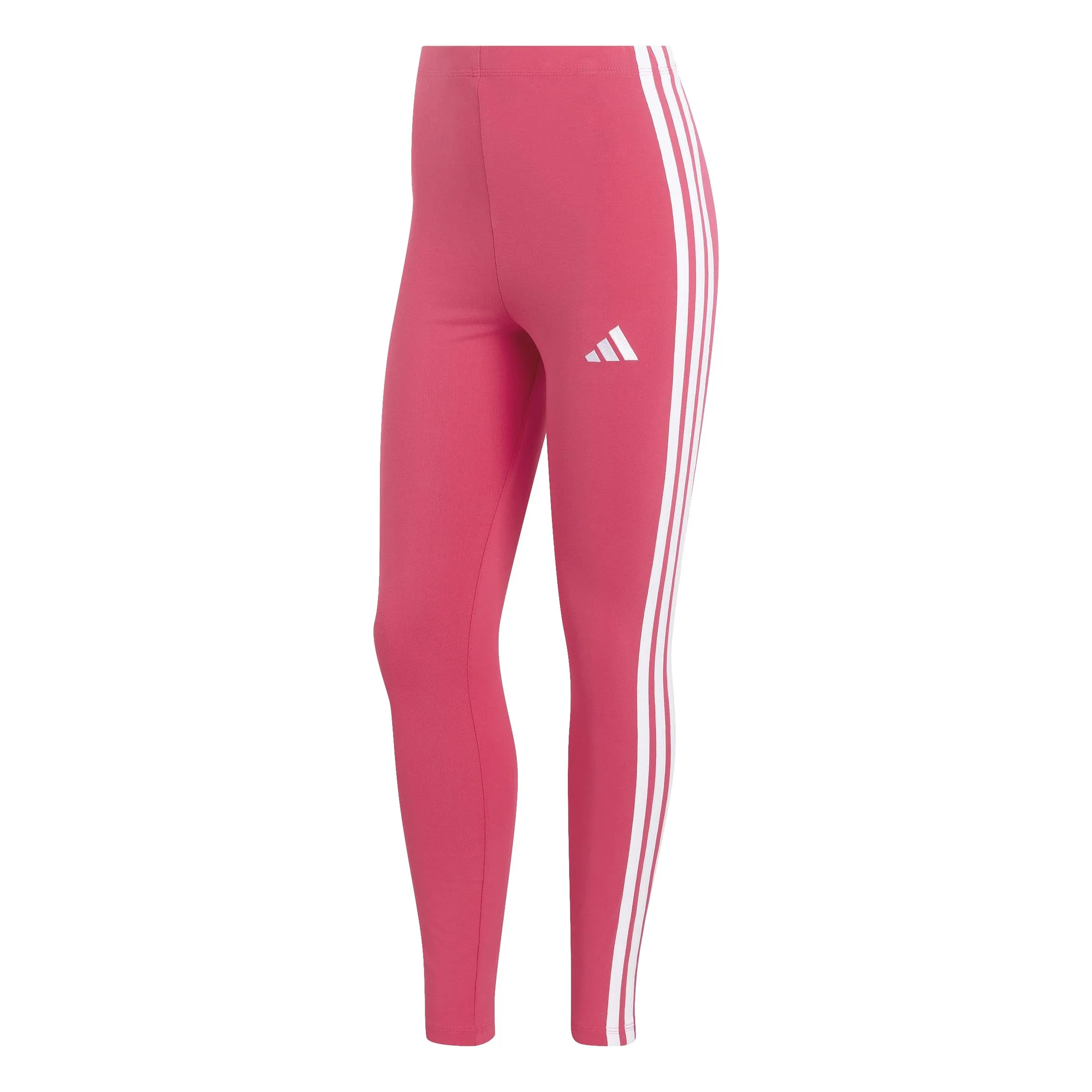 adidas Women's Essentials 3-Stripes Cotton Leggings, Power Pink/White, S - immagine 1