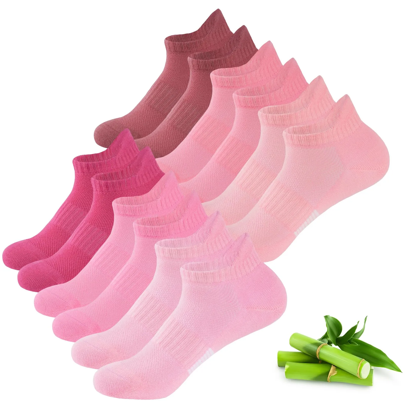 inaWarm Calzini da ginnastica in bambù da donna, 6 paia, Rosa, 35-38 - immagine 1
