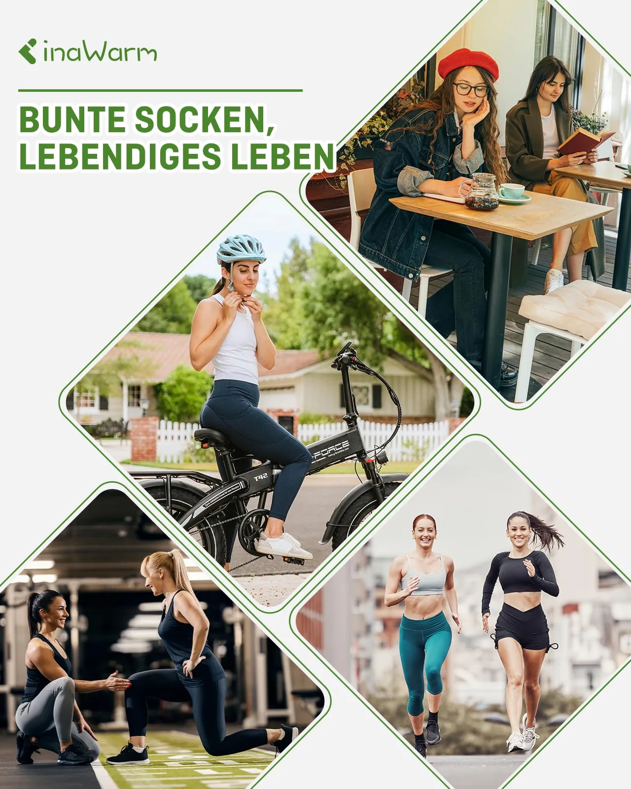 inaWarm Calzini da ginnastica in bambù da donna, 6 paia, Rosa, 35-38 - immagine 8