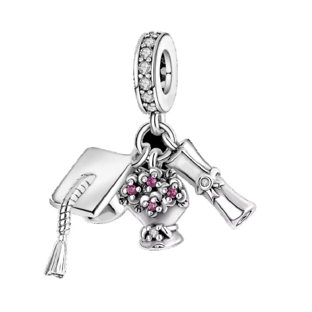 JCaleydo Charm in Argento Sterling 925 con Zirconi Sintetici, Compatibile con Braccialetti Pandora - immagine 1