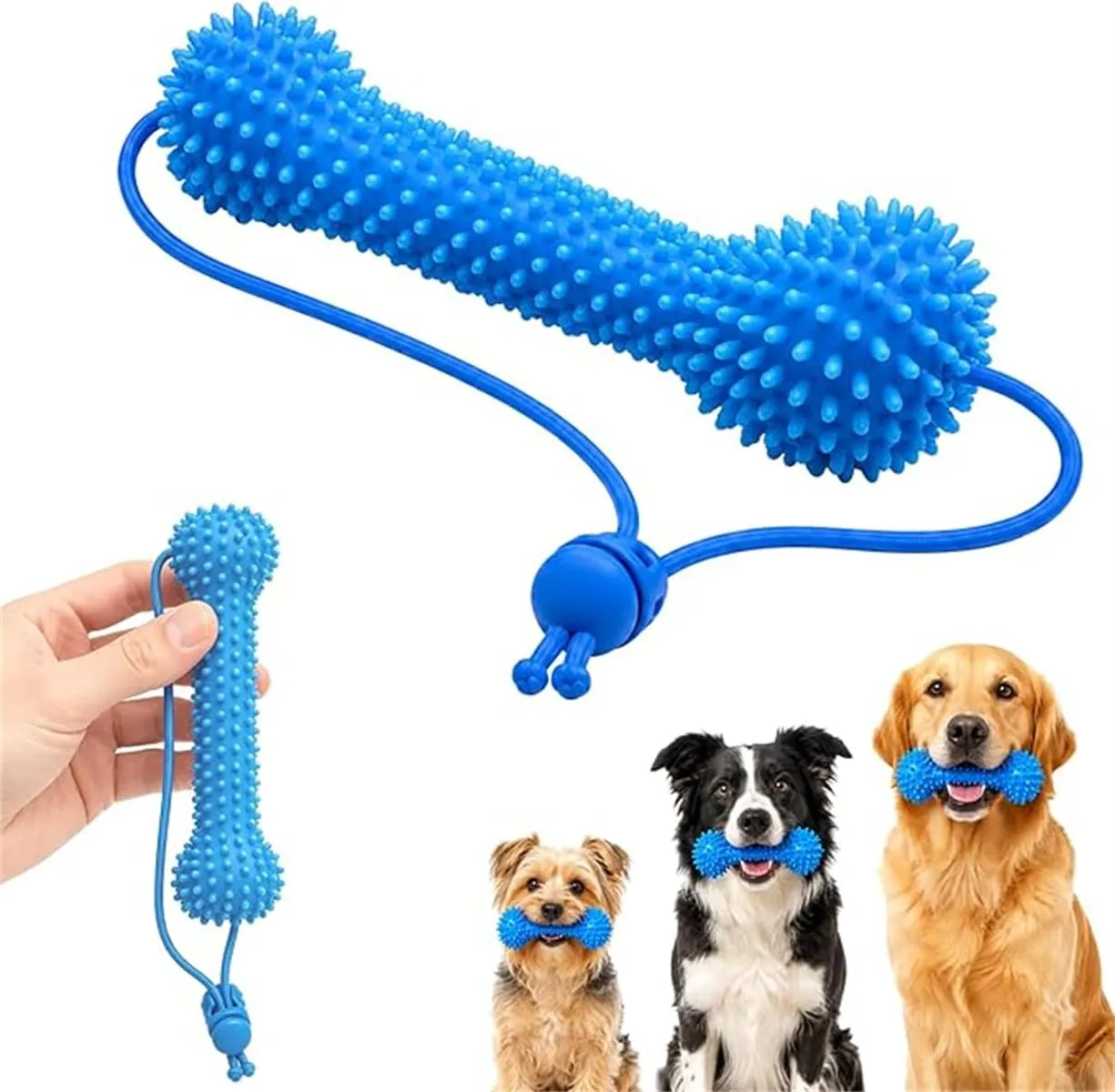 Giurui Strumento Dentale a Doppia Azione per Cani, Apribocca e Giocattolo da Mordicchiare per la Pulizia dei Denti - immagine 1