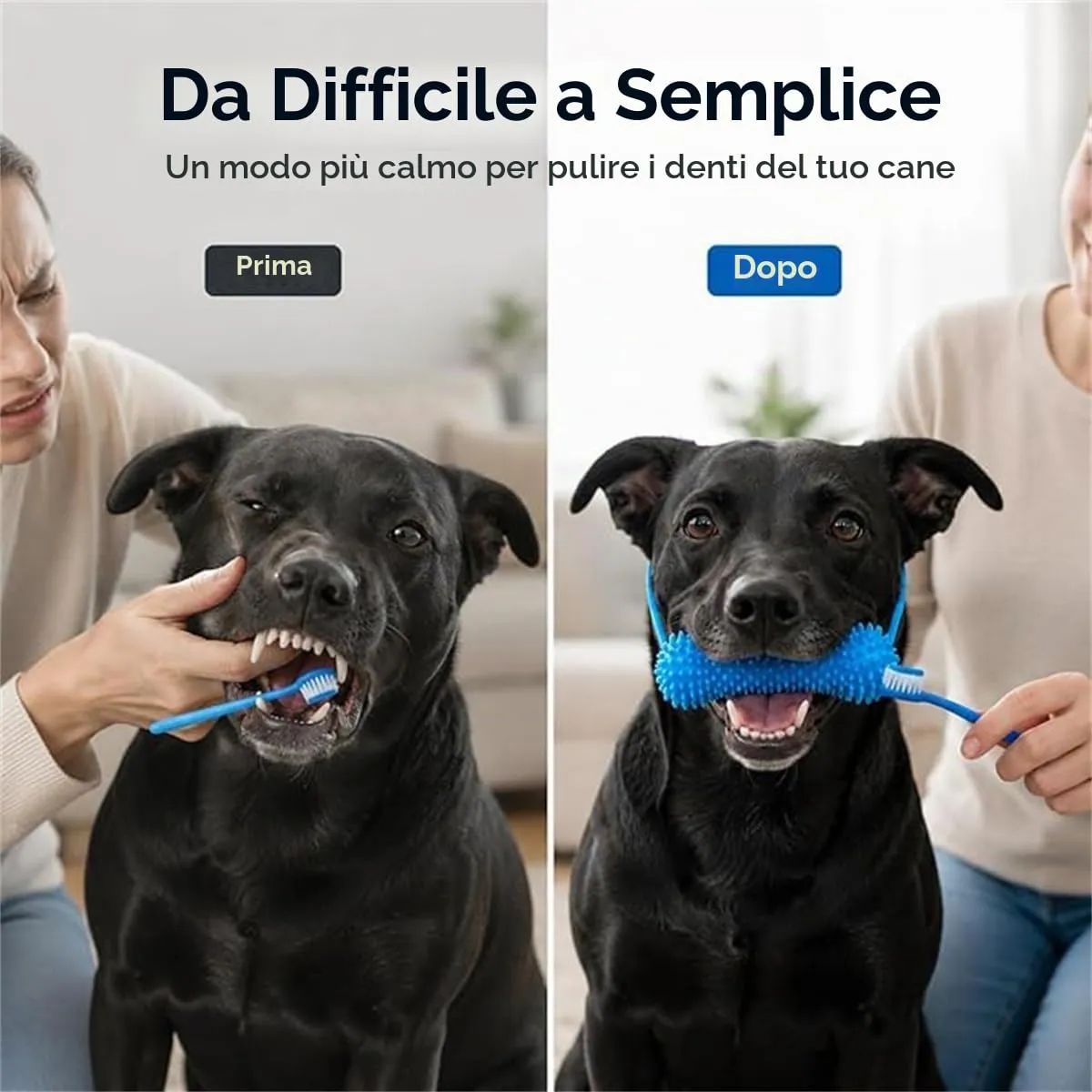Giurui Strumento Dentale a Doppia Azione per Cani, Apribocca e Giocattolo da Mordicchiare per la Pulizia dei Denti - immagine 3