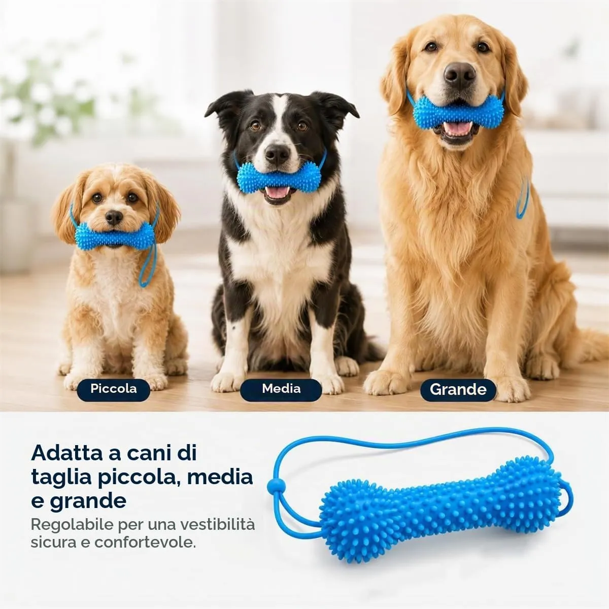 Giurui Strumento Dentale a Doppia Azione per Cani, Apribocca e Giocattolo da Mordicchiare per la Pulizia dei Denti - immagine 6