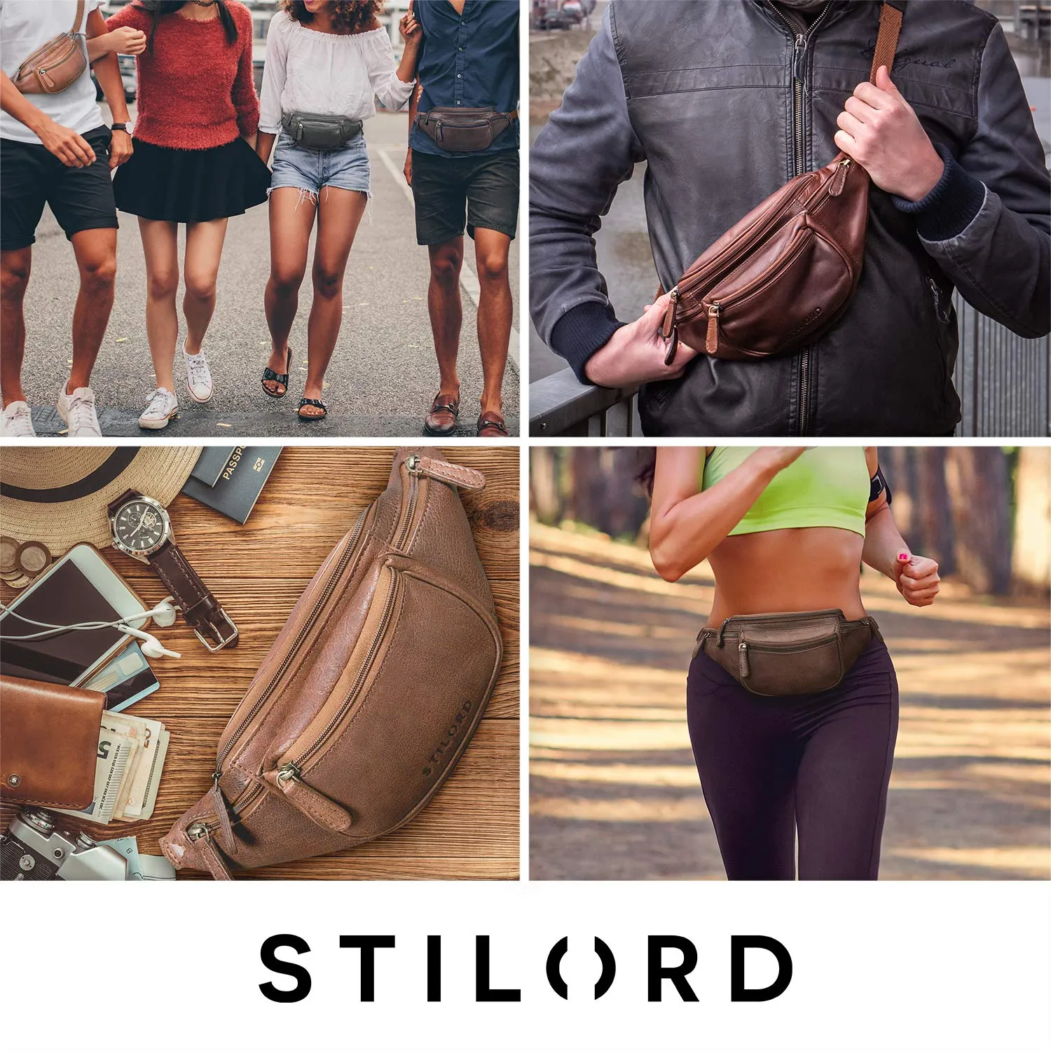 STILORD Eliah Marsupio in pelle vintage da uomo, Marrone Antico - immagine 7