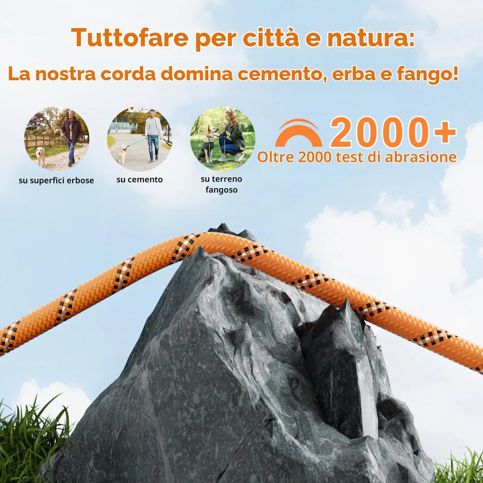 X XBEN Guinzaglio Addestramento per Cani, 10M x 8mm, Nylon con Gancio di Sicurezza e Maniglia Imbottita - immagine 4