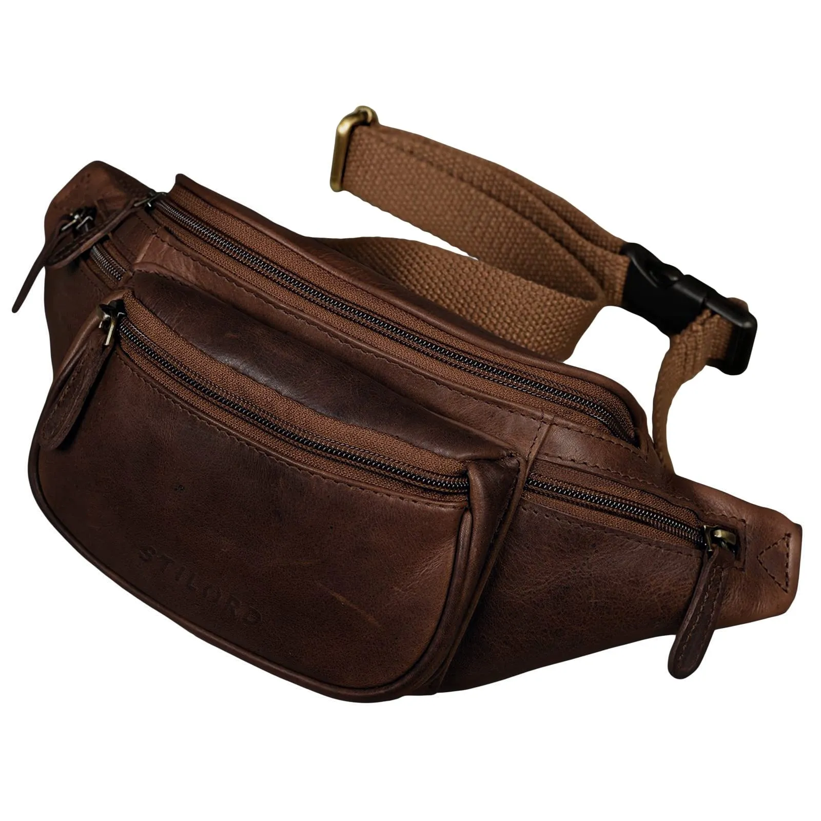 STILORD Eliah Marsupio in pelle vintage da uomo, Cognac marrone scuro - immagine 3