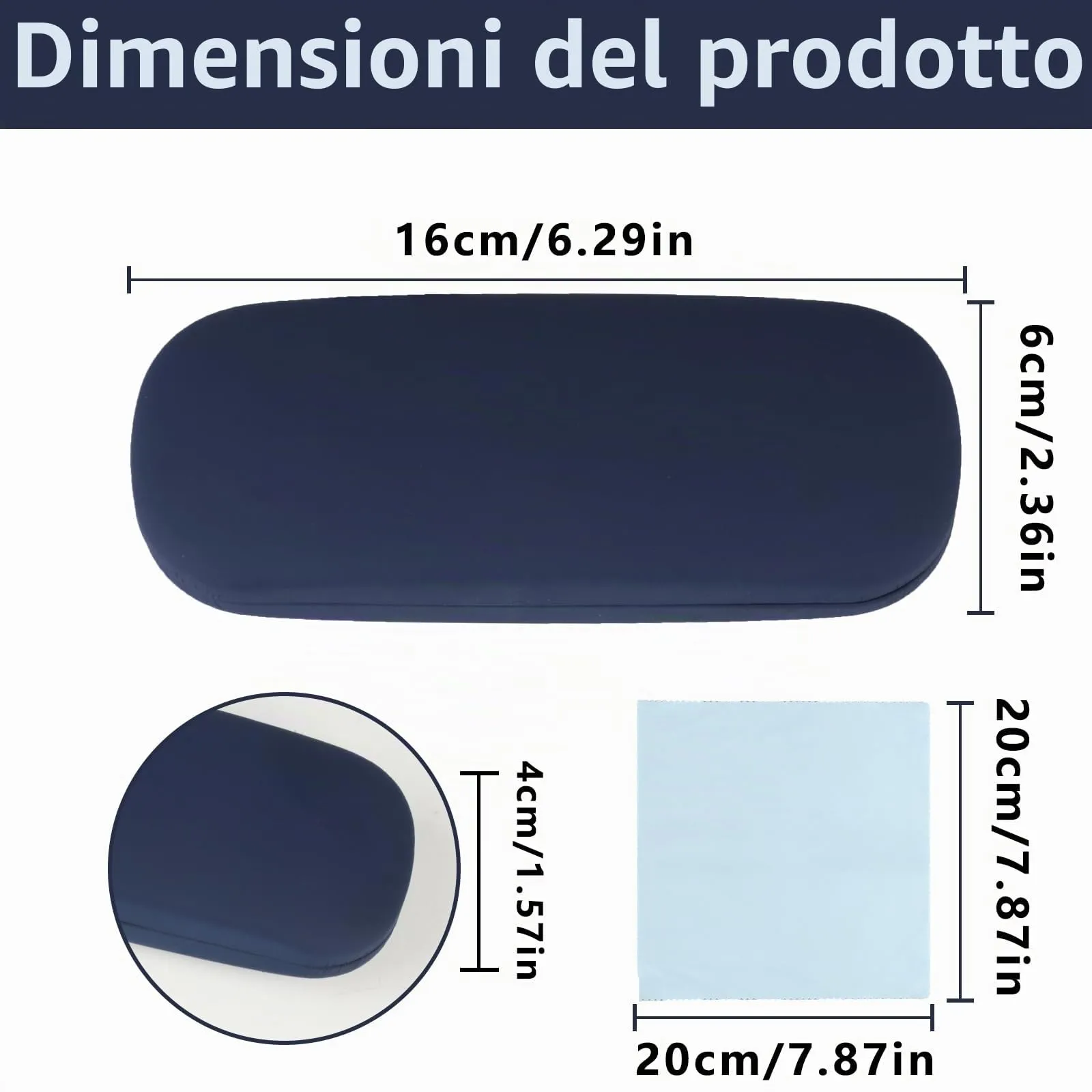 HexinYigjly Custodia Rigida per Occhiali, Set da 4 Pezzi con Panni per la Pulizia - immagine 2