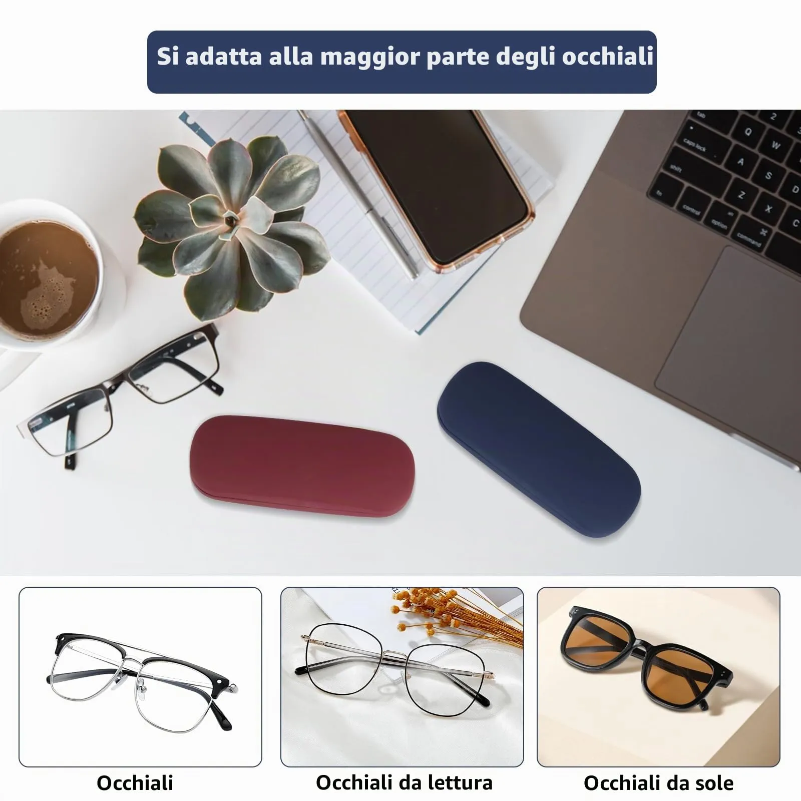 HexinYigjly Custodia Rigida per Occhiali, Set da 4 Pezzi con Panni per la Pulizia - immagine 5