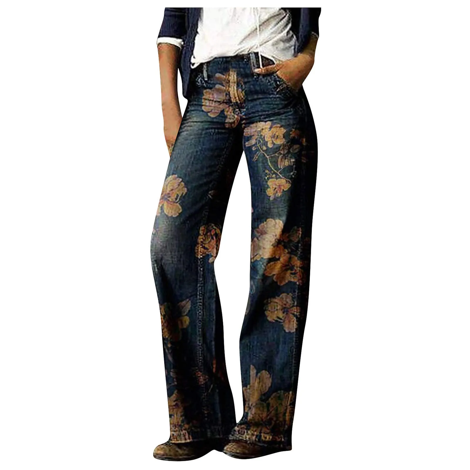 BOTCAM Jeans da donna in denim, vita alta, stile retrò boyfriend e bootcut - immagine 1