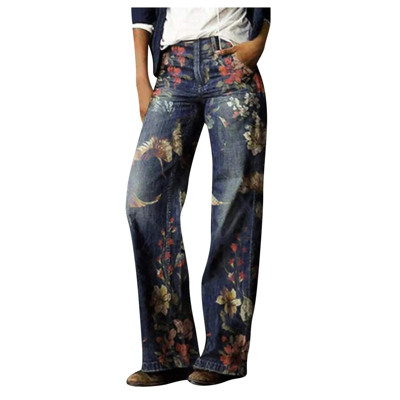 BOTCAM Jeans da Donna in Denim a Vita Alta, Pantaloni Bootcut e Baggy Stretch - immagine 1