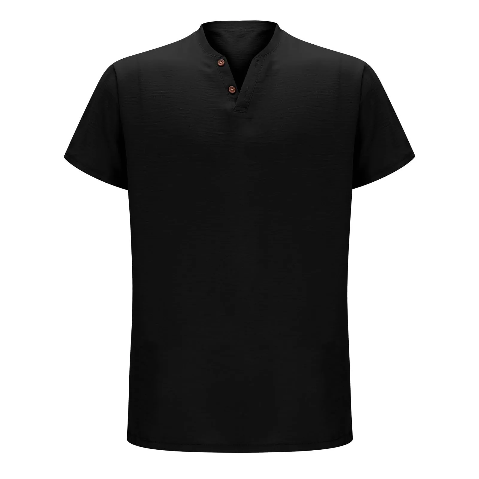 Generico Camicia Uomo in Seta Slim Fit Elasticizzata Nero Manica Corta - immagine 4