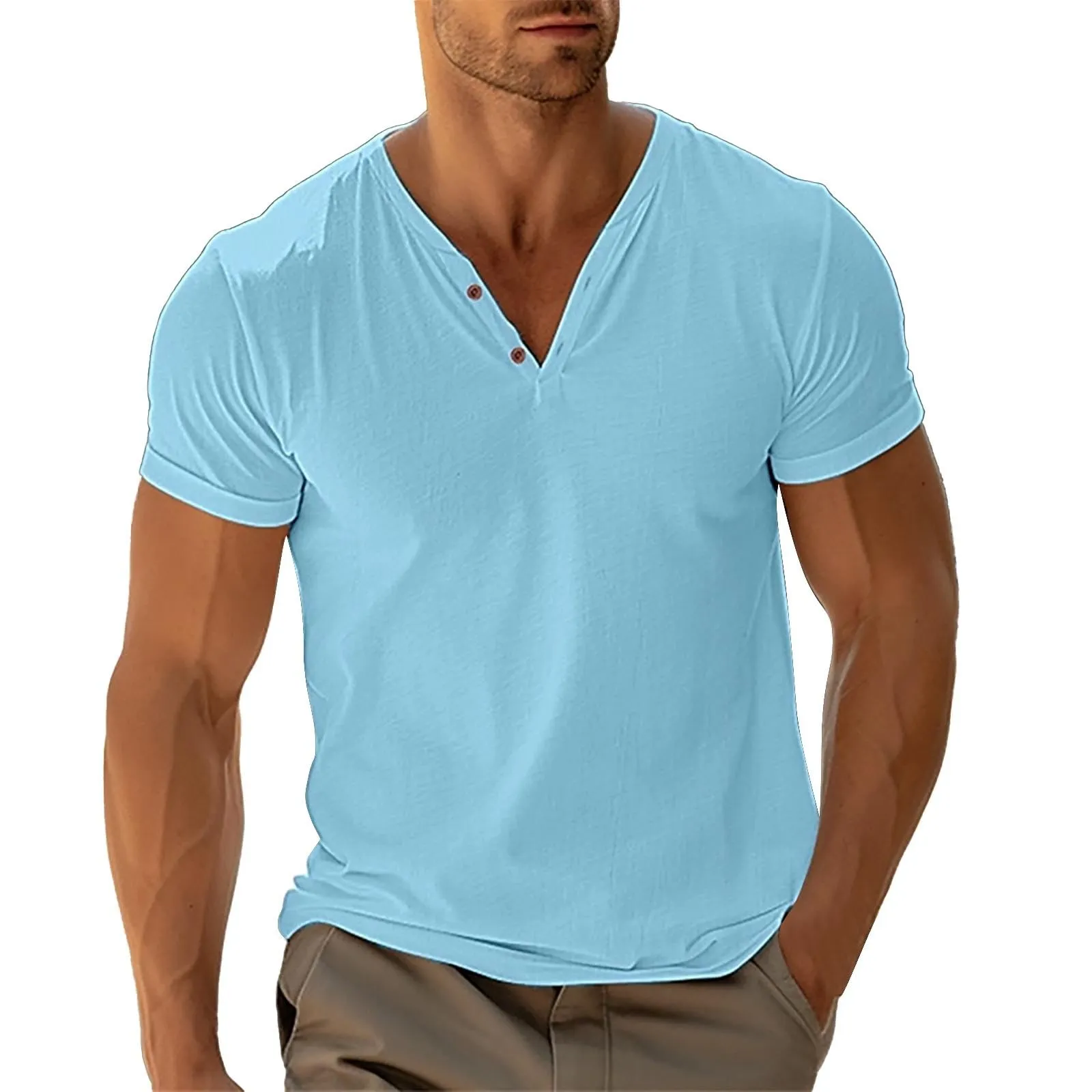 Generico Maglietta Bianca Uomo Aderente e Camicia a Righe, Quadri Gialla e Nera, Slim Fit e T-Shirt Elasticizzata per Palestra - immagine 1