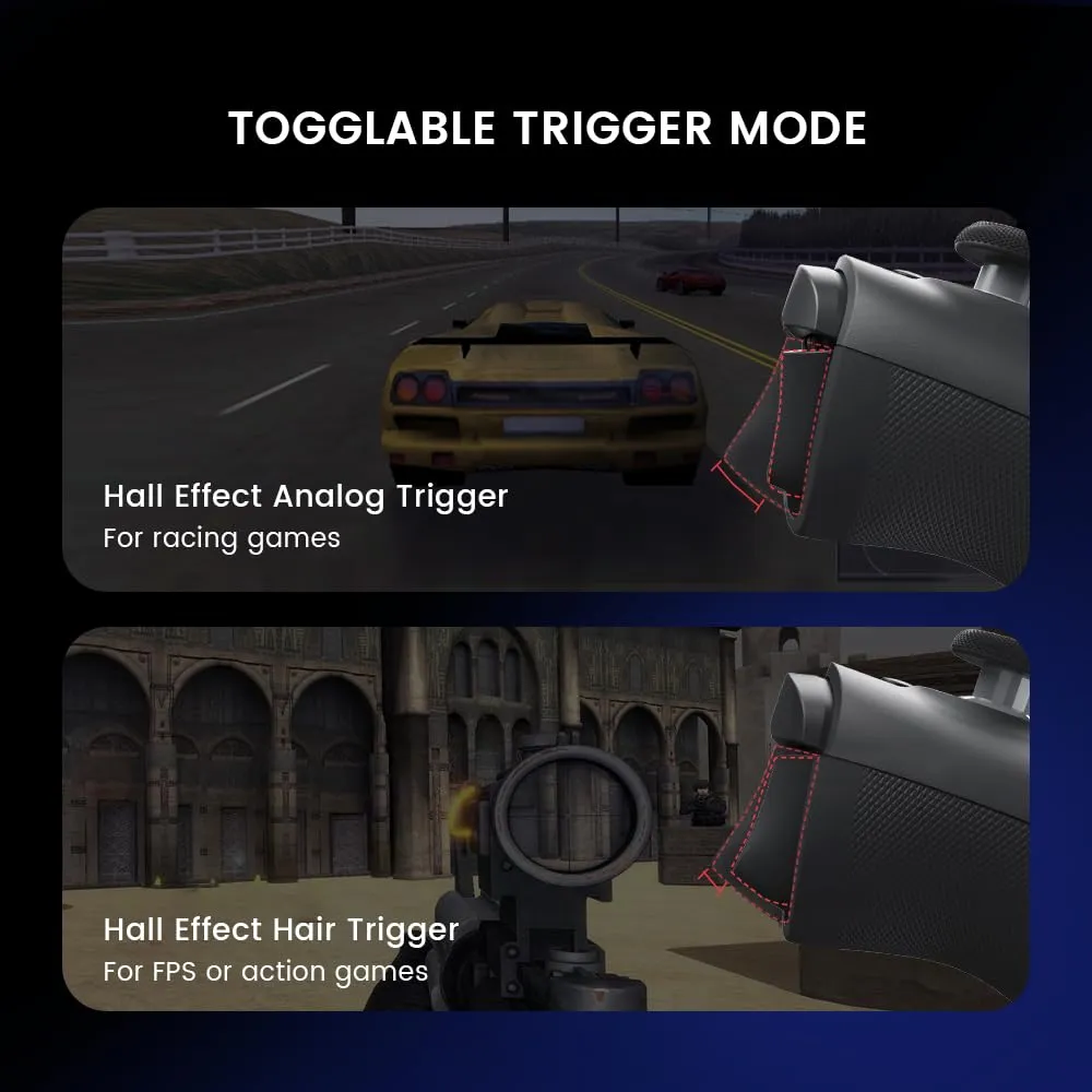 GameSir G8 Plus Bluetooth Controller for Switch, iOS, Android, Tablet - Hall Effect Joysticks and Triggers - immagine 3