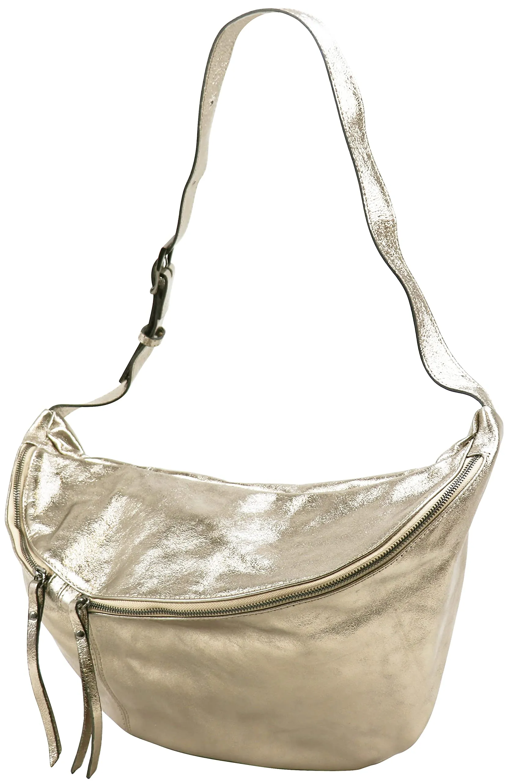 SH Leder Borsa da cintura in vera pelle Daniela G768, Gold, Gross, 49 x 28 cm - immagine 3