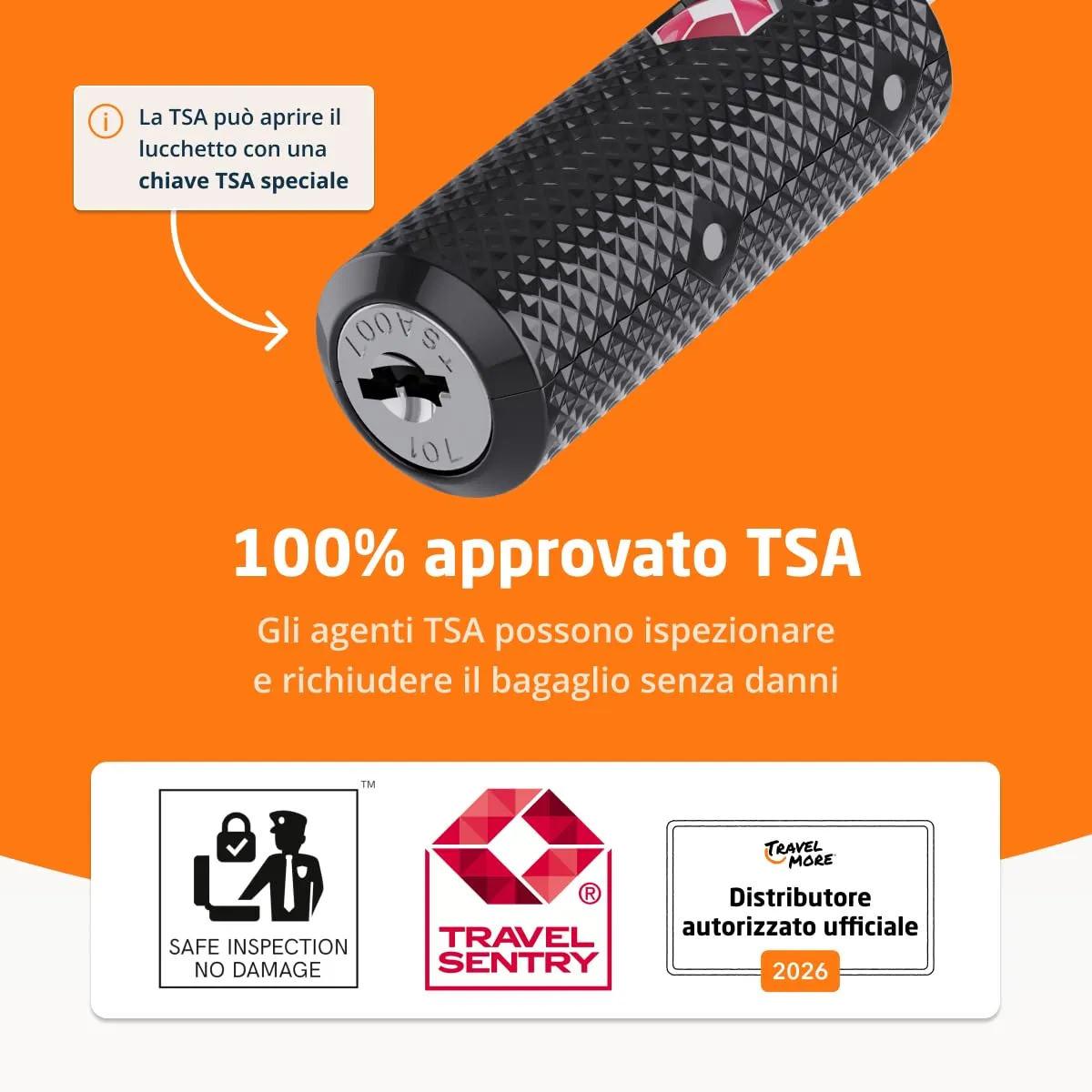 TravelMore Lucchetti per Bagagli TSA con Chiavi, Lega di Zinco, Nero, Confezione da 4, TM003 - immagine 3