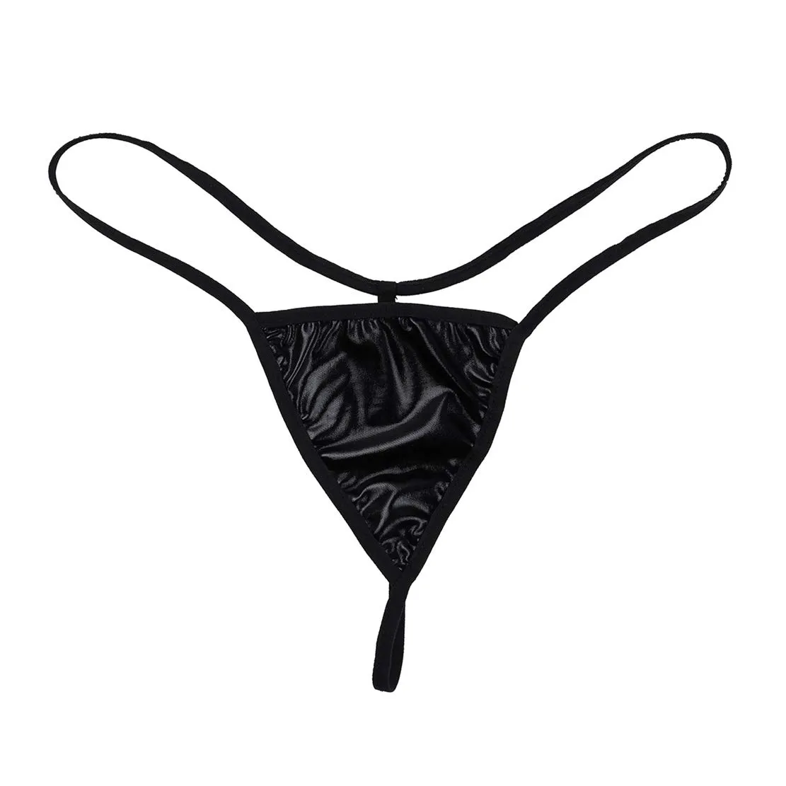 Freebily Mini Vestito Latex Wetlook Bodycon Nero XXL - immagine 7