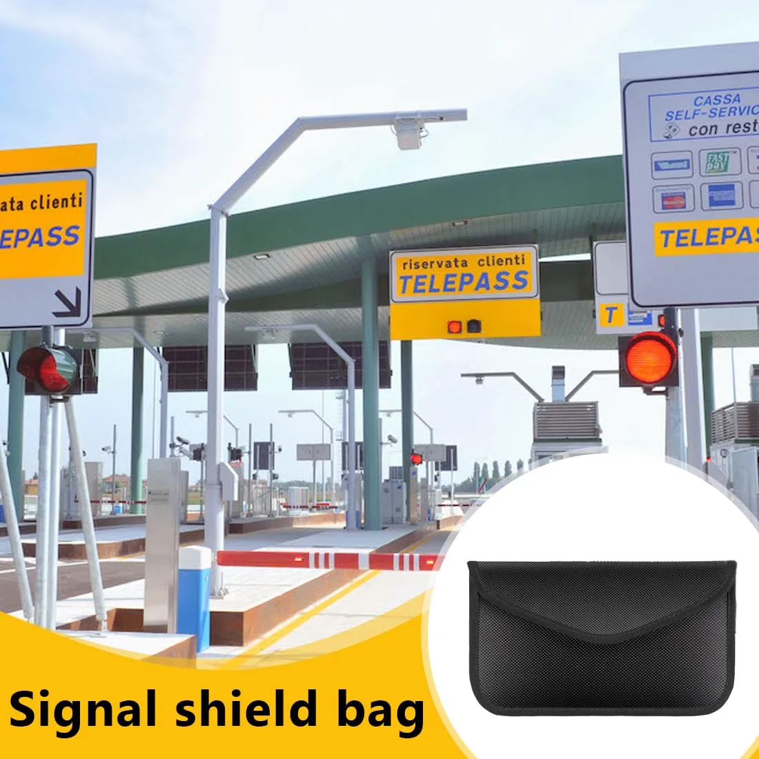 HAMKU Gabbia di Faraday 20 x 10 cm per Telepass, Chiavi Auto e RFID, Nero - immagine 6