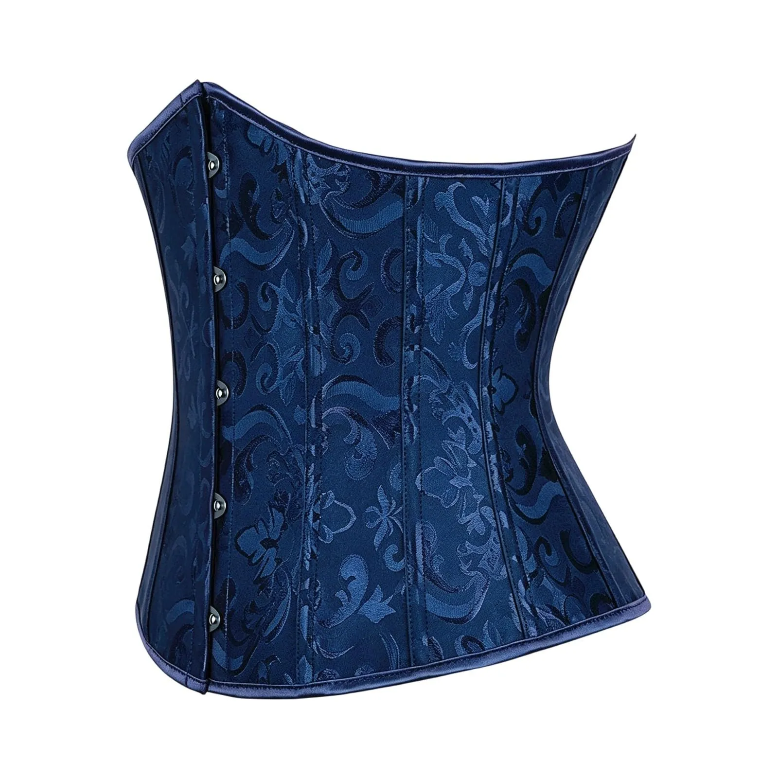 Generisch Corsetto da donna floreale retrò gotico medievale, Blu scuro, M - immagine 6