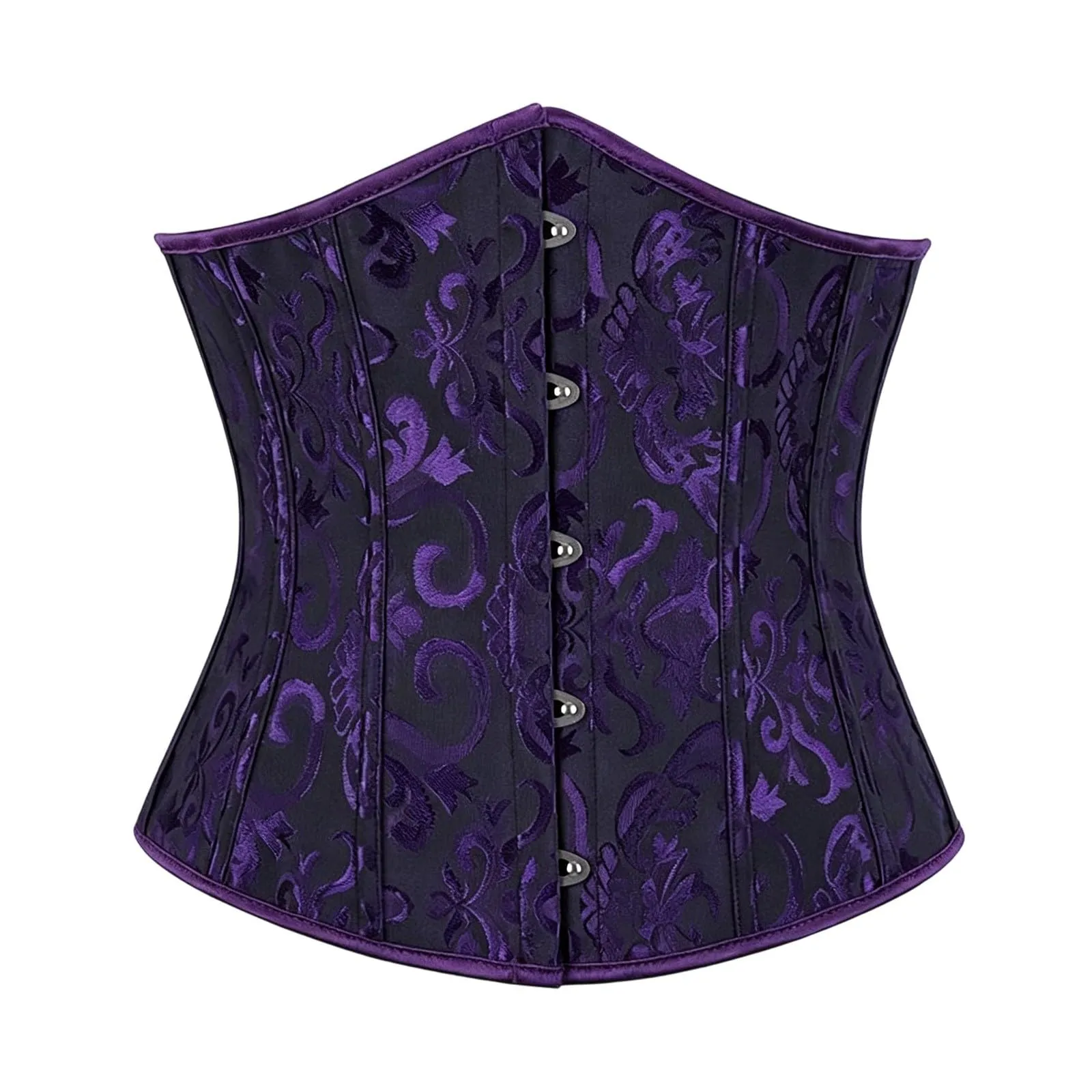 Generisch Corsetto da Donna Floreale in Stile Gotico Medievale Steampunk, Viola Scuro, XXL - immagine 1