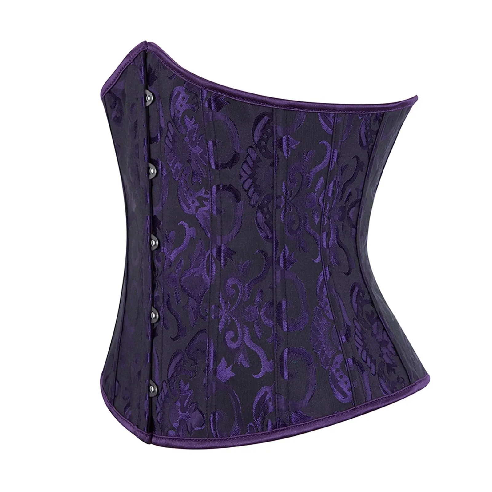 Generisch Corsetto da donna floreale retrò gotico medievale, viola scuro, 3XL - immagine 6