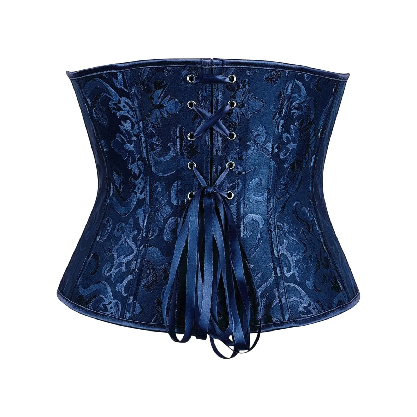 Generisch Corsetto da donna floreale retrò, gotico, medievale, blu scuro, 3XL - immagine 5