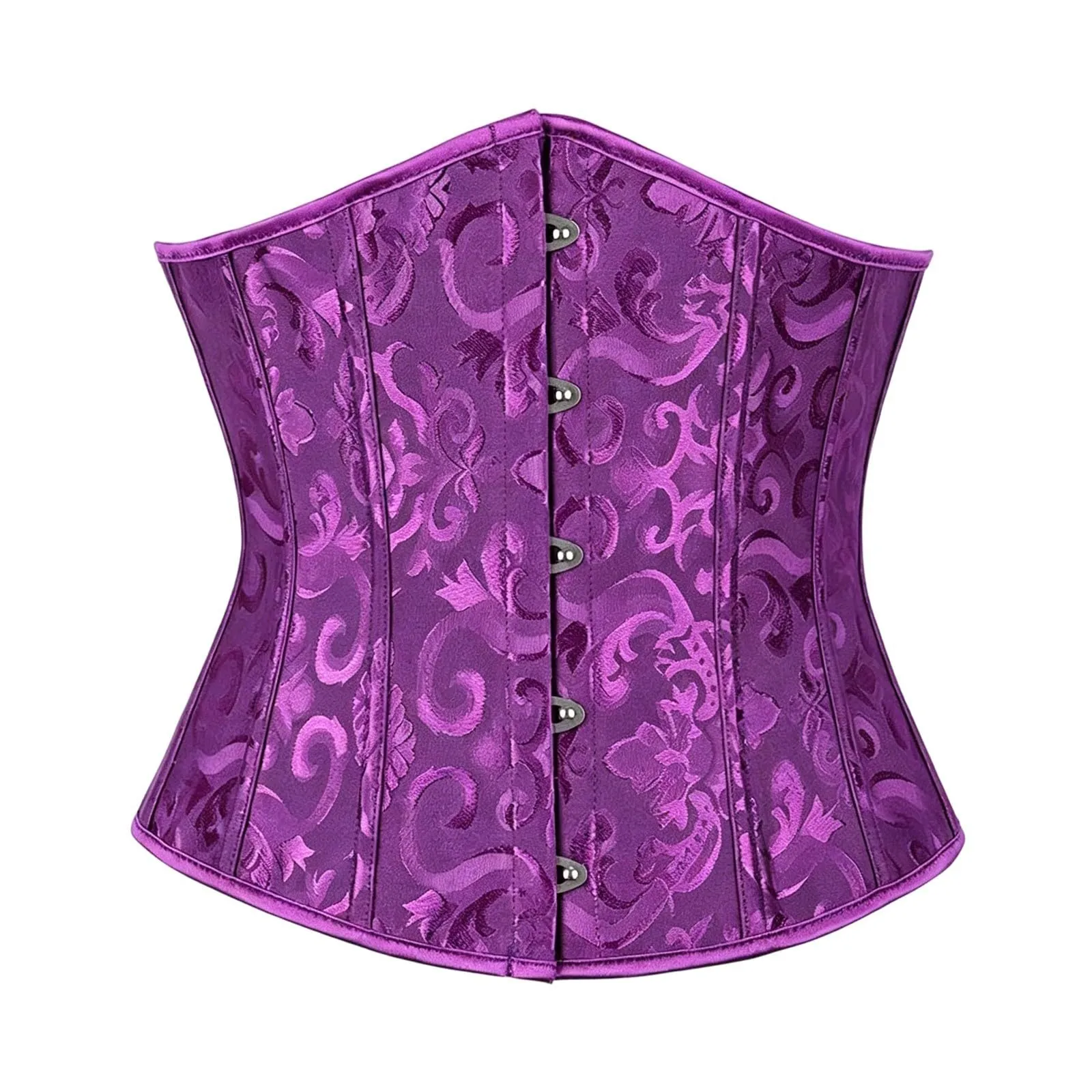 Generisch Corsetto da Donna Floreale Gotico Medievale Viola 4XL - immagine 1
