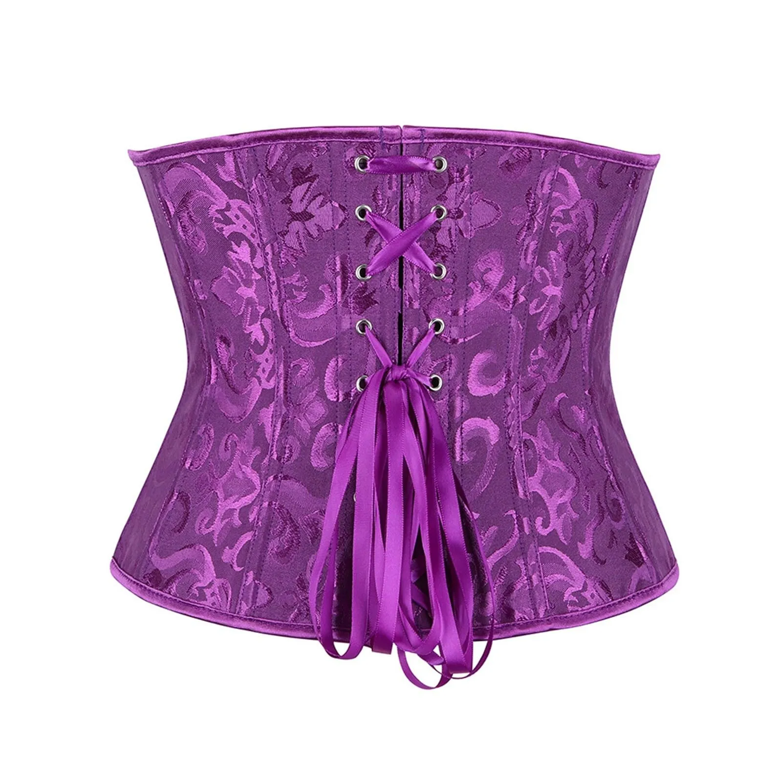 Generisch Corsetto da donna floreale retrò gotico medievale, Viola, M - immagine 5