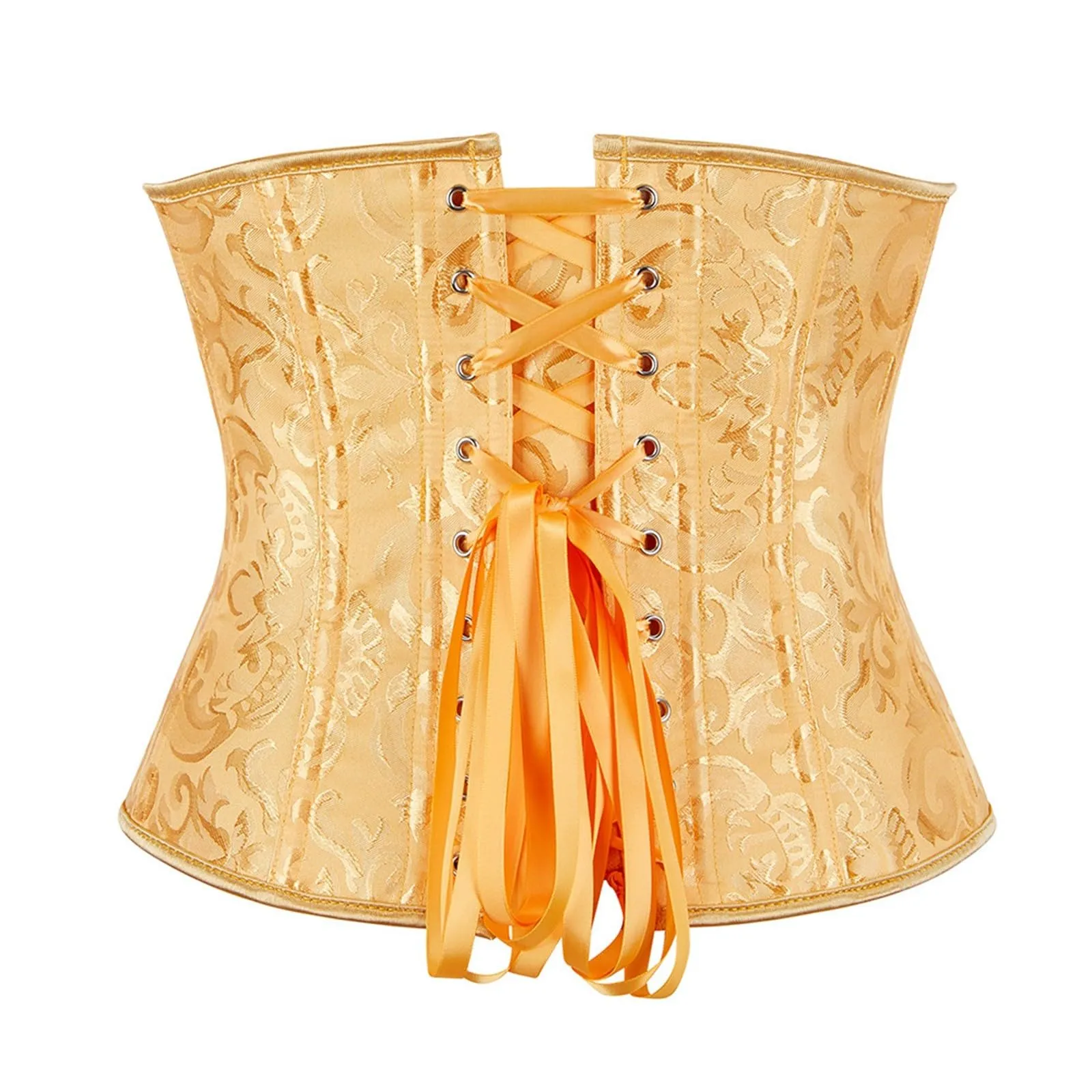 Generisch Corsetto da Donna Floreale Retro Gotico Medievale Steampunk, Gold, L - immagine 5