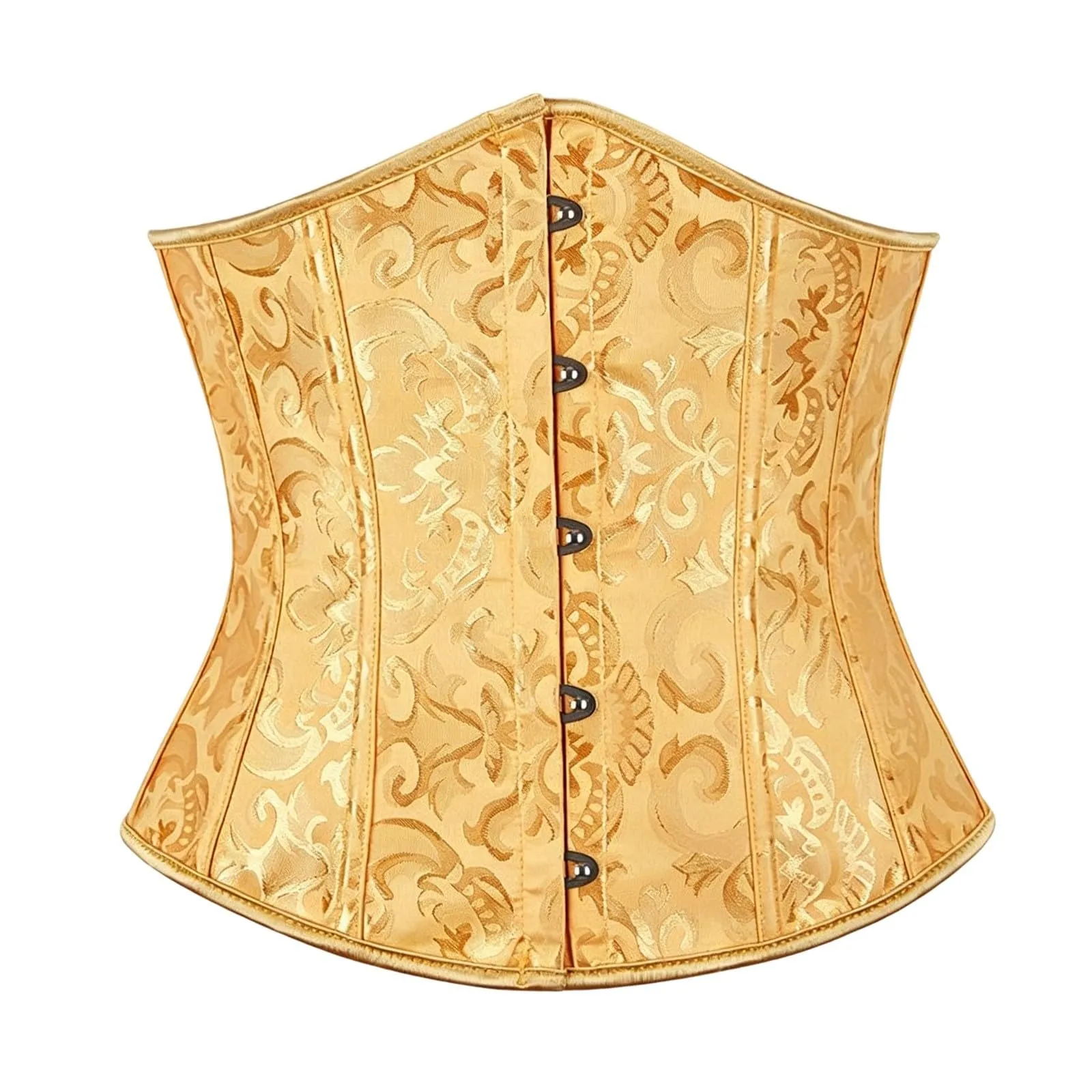 Generisch Corsetto da donna floreale retrò in stile gotico medievale e steampunk, O Gold, 5XL - immagine 3