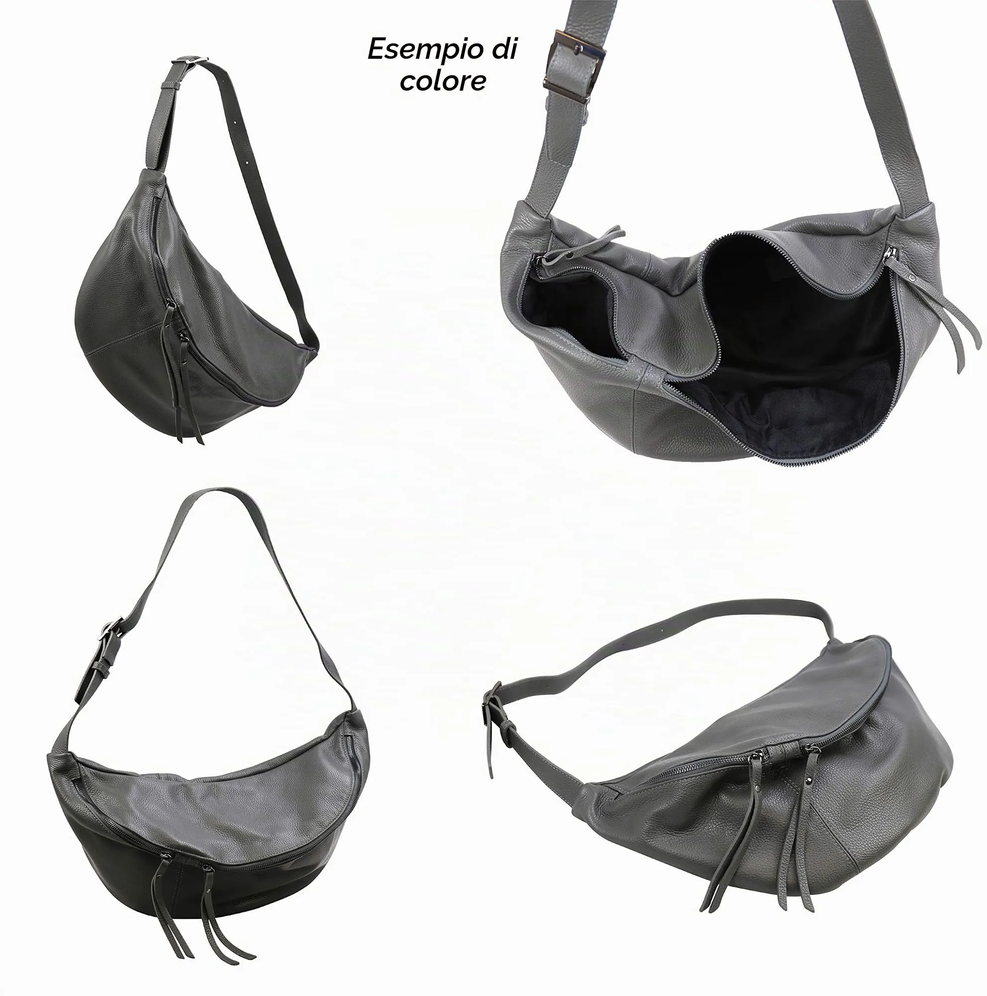SH Leder Daniela G768 Marsupio in Pelle Nero, 49 x 28 cm - immagine 5