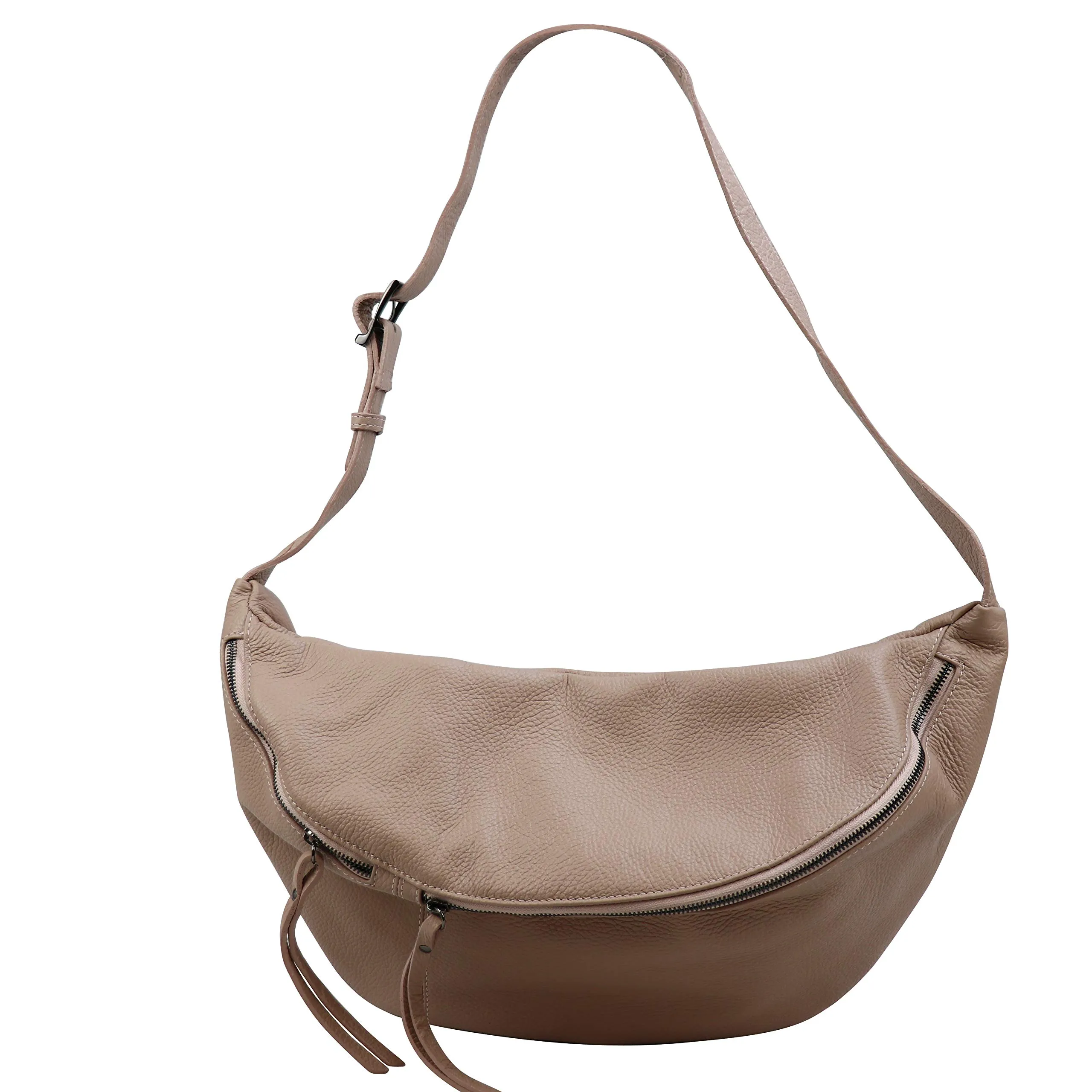 SH Leder Borsa da cintura in vera pelle Daniela G768, beige, Grande (49 x 28 cm) - immagine 2
