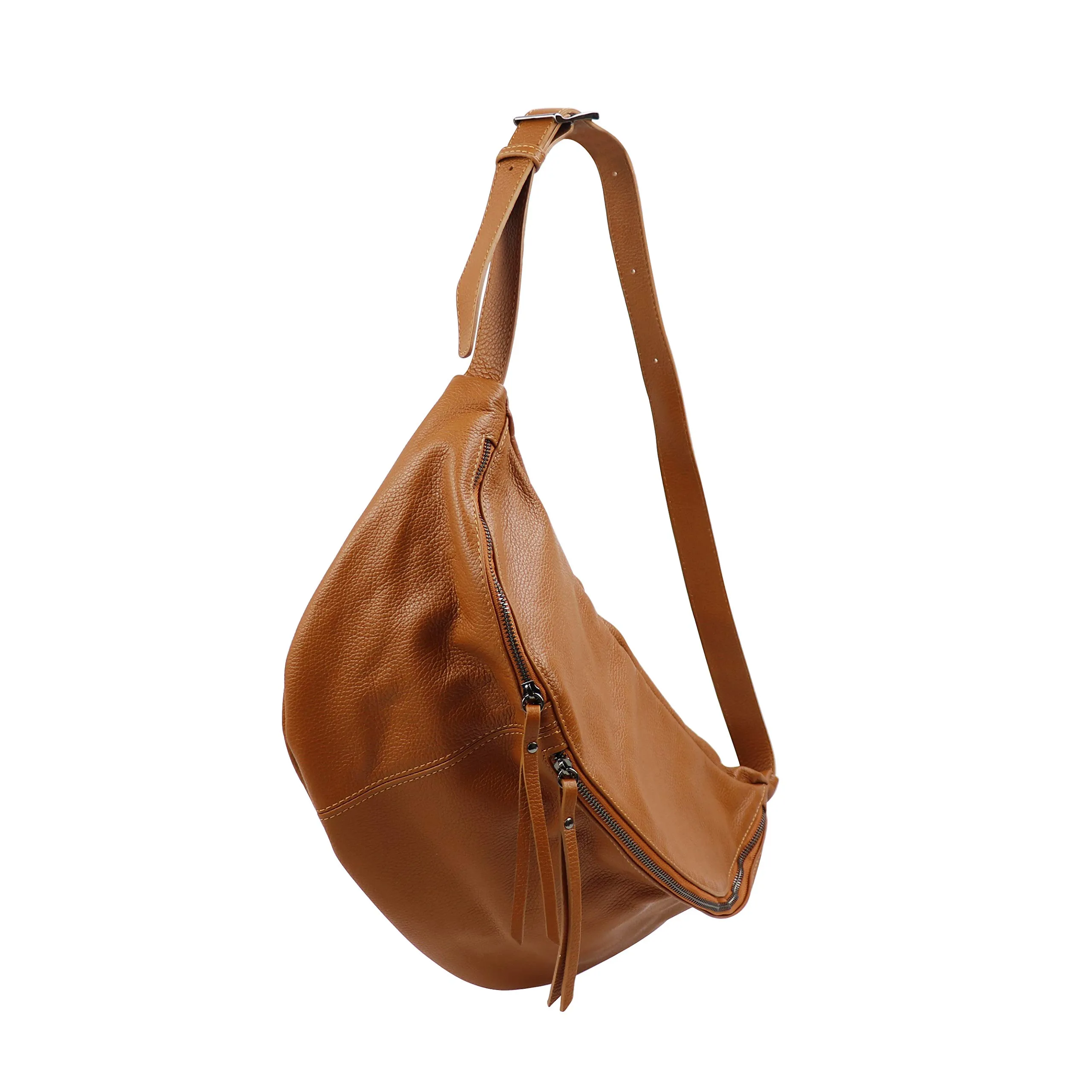 SH Leder Borsa da cintura in pelle Daniela G768, Cognac, Grande - immagine 1