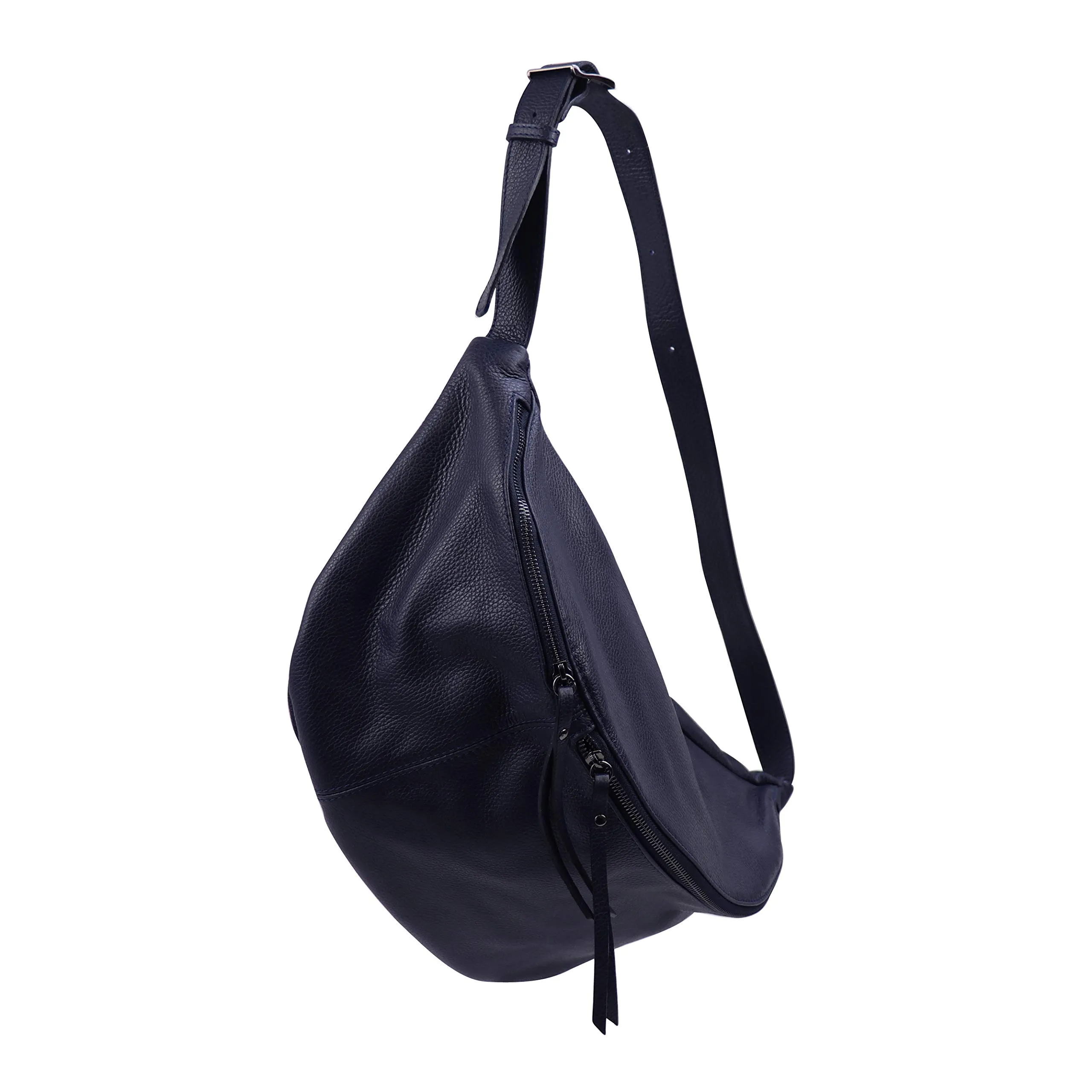 SH Leder Borsa da cintura in vera pelle Daniela G768, Blu scuro, Grande - immagine 1