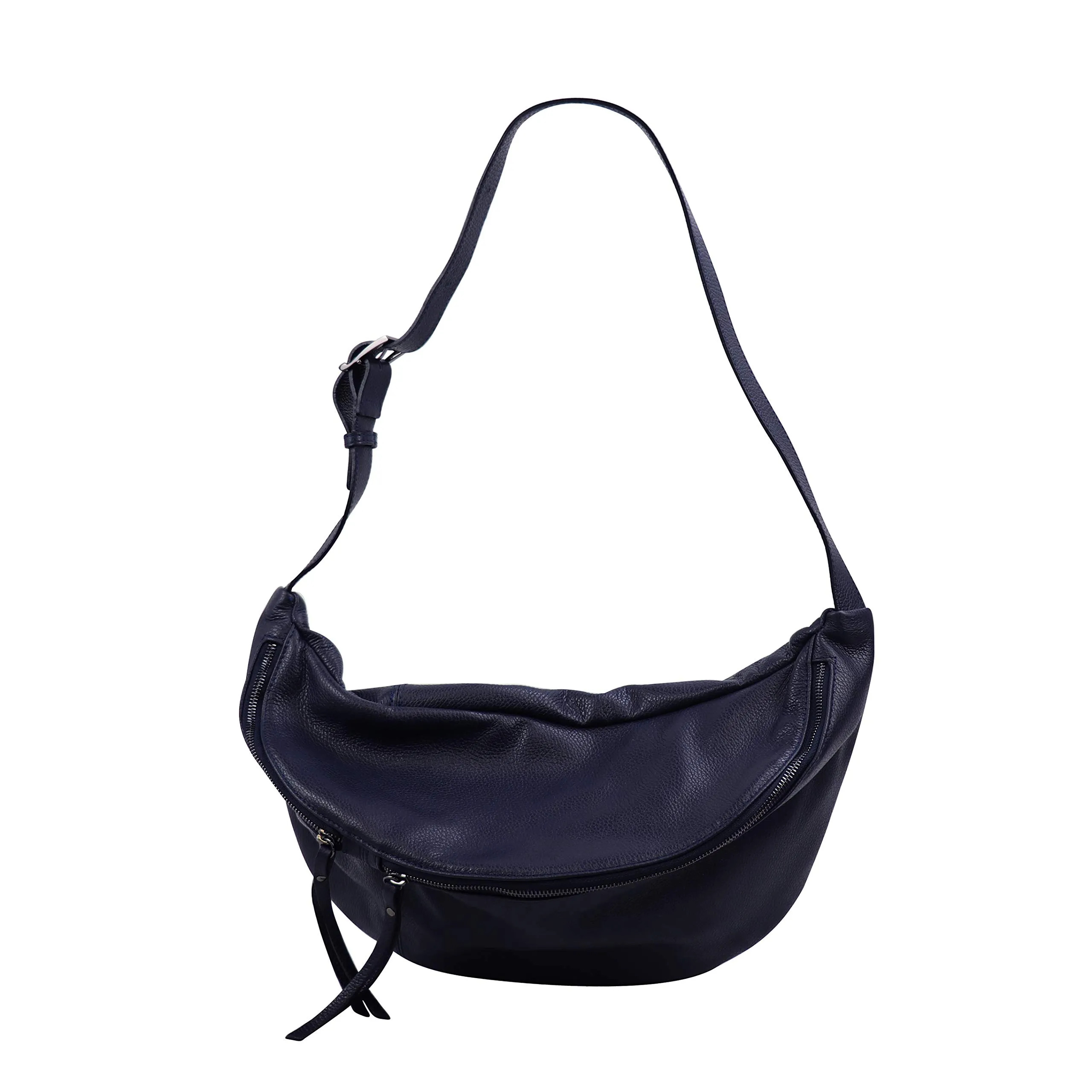 SH Leder Borsa da cintura in vera pelle Daniela G768, Blu scuro, Grande - immagine 2