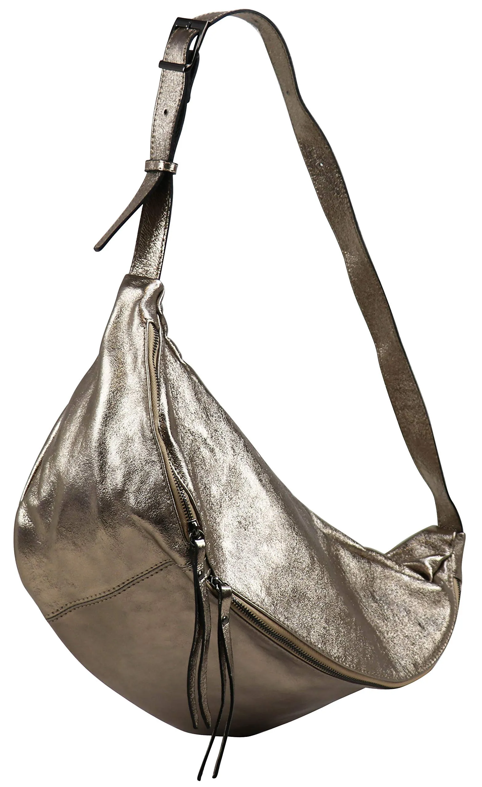 SH Leder Borsa da cintura in pelle Daniela G768, Bronzo Metallizzato, Medium (49 x 28 x 18 cm) - immagine 1
