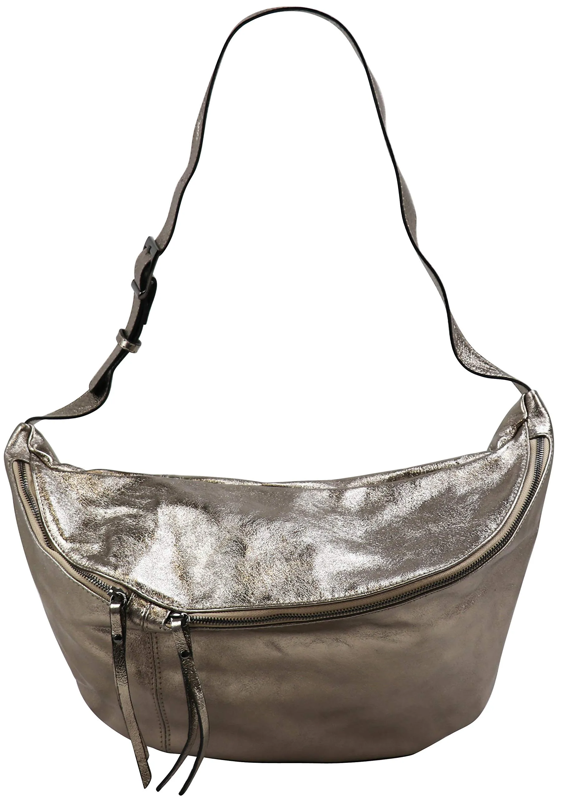 SH Leder Borsa da cintura in pelle Daniela G768, Bronzo Metallizzato, Medium (49 x 28 x 18 cm) - immagine 2