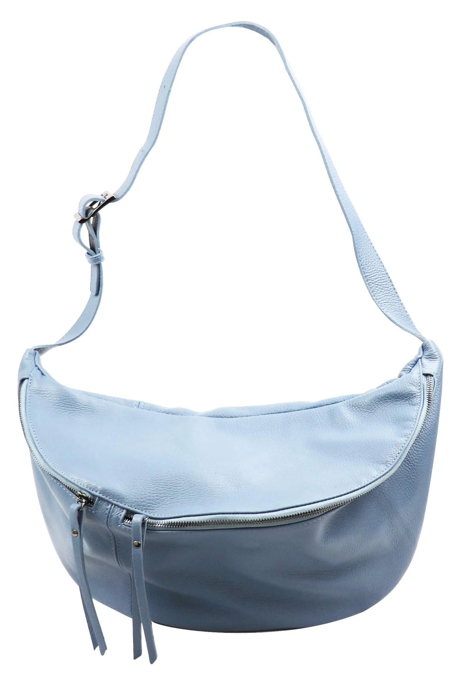 SH Leder Borsa da cintura in pelle Daniela G768, Azzurro, Grande - immagine 2