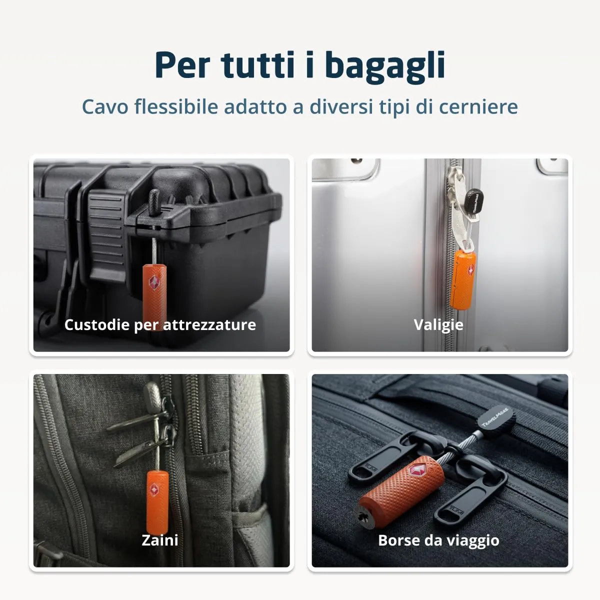 TravelMore Lucchetti per Bagagli TSA in Lega di Zinco, Confezione da 2, Arancione - immagine 9