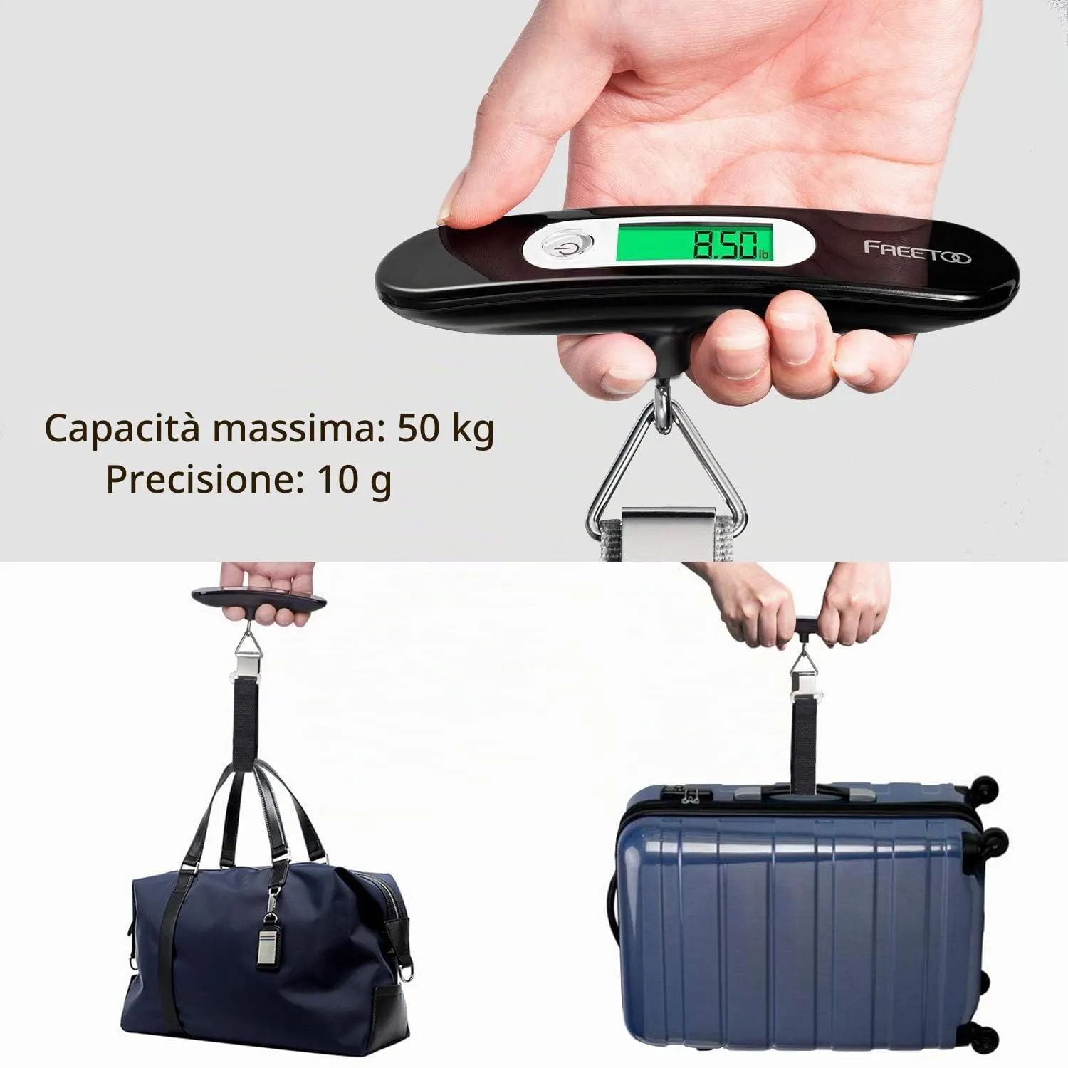 FREETOO Bilancia Digitale pesa Bagagli Valigie - immagine 2