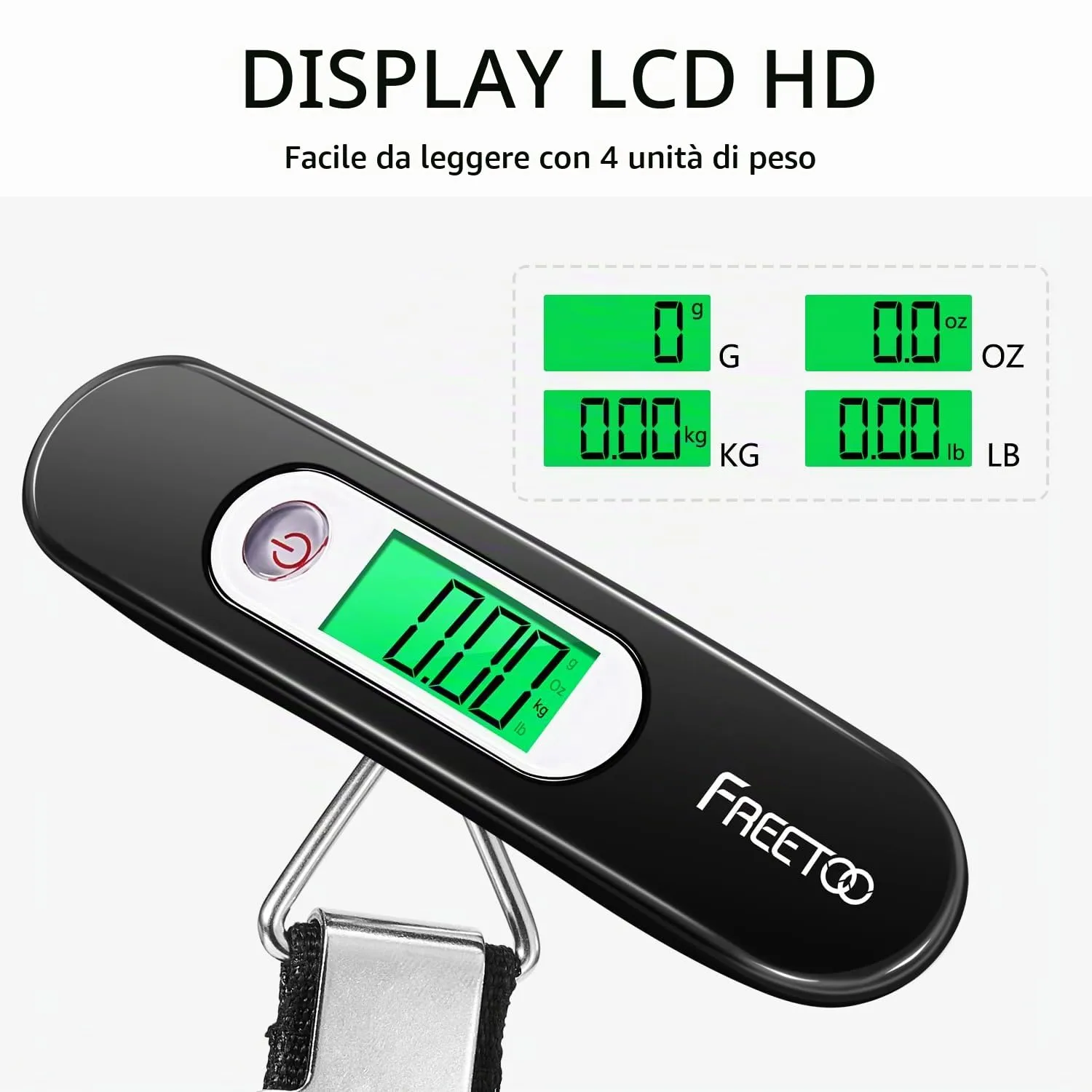 FREETOO Bilancia Digitale pesa Bagagli Valigie - immagine 4