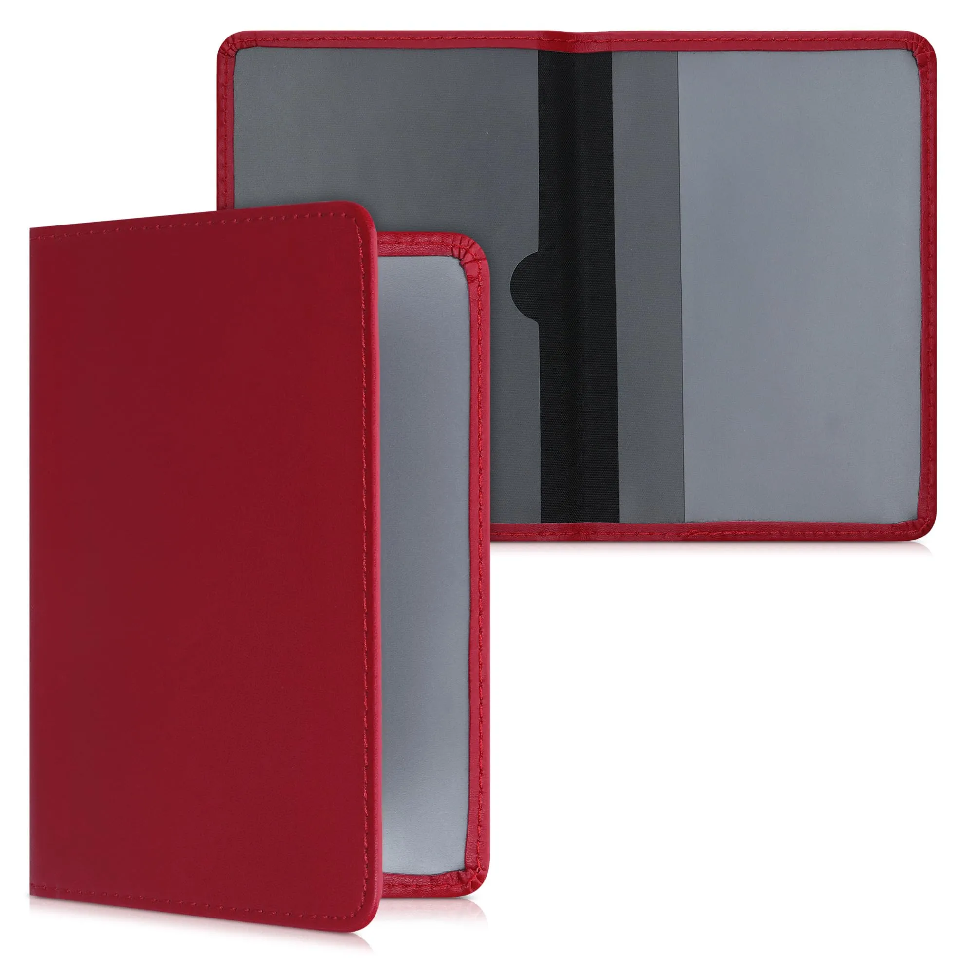 kwmobile Custodia in pelle PU per Libretto di Circolazione e Patente, Rosso Scuro - immagine 6