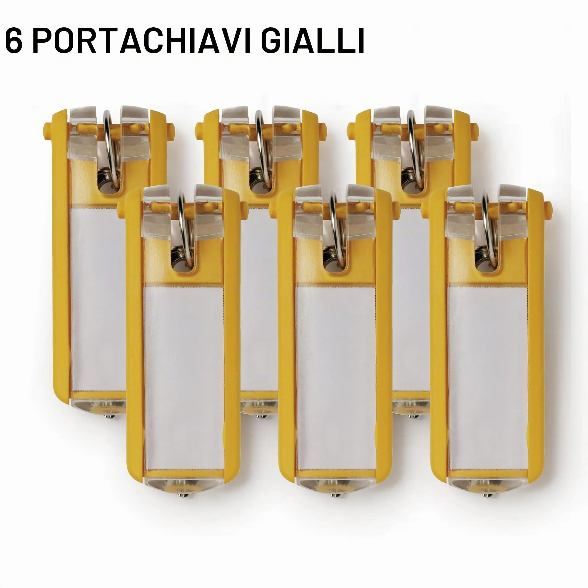 Durable Key Clip Portachiavi con Finestra, 6 pezzi, Giallo, 195704 - immagine 4
