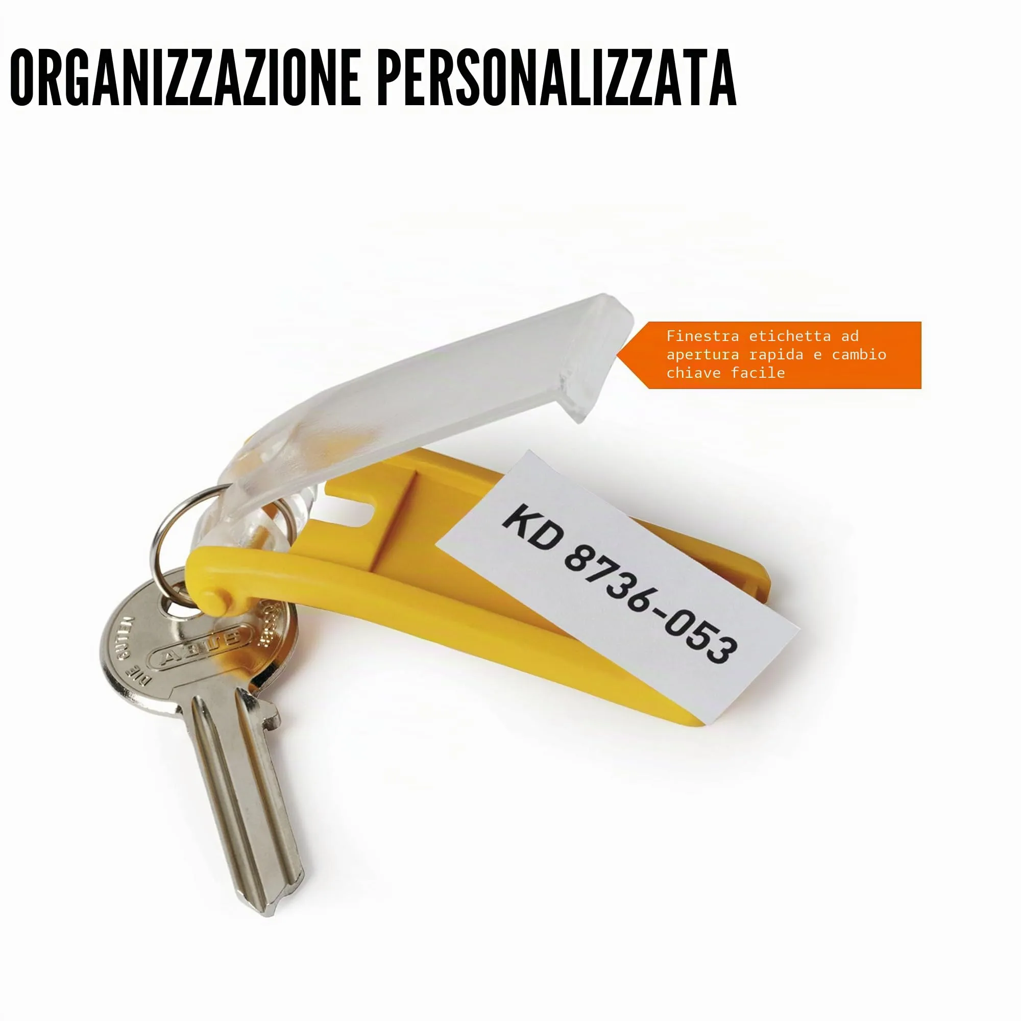Durable Key Clip Portachiavi con Finestra, 6 pezzi, Giallo, 195704 - immagine 5