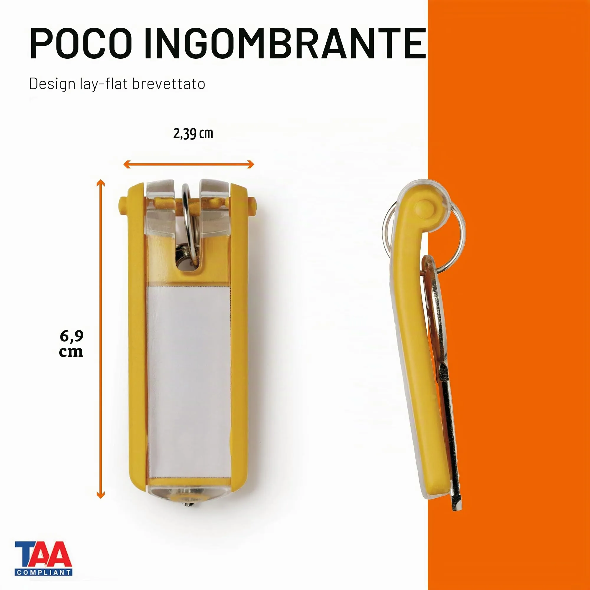 Durable Key Clip Portachiavi con Finestra, 6 pezzi, Giallo, 195704 - immagine 7