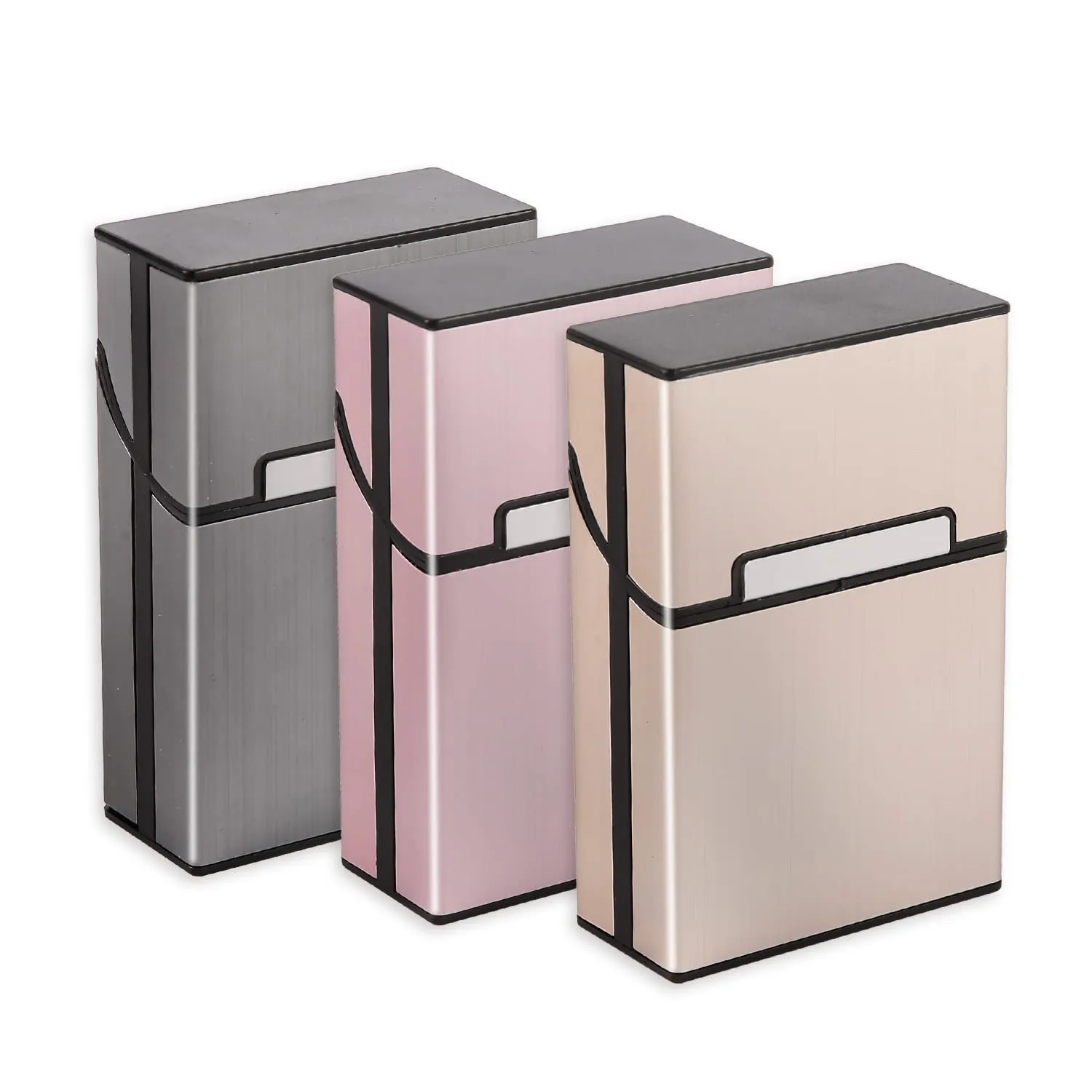 Sgehai Portasigarette in Alluminio con Chiusura Magnetica per 20 Sigarette, Set da 3 - immagine 1
